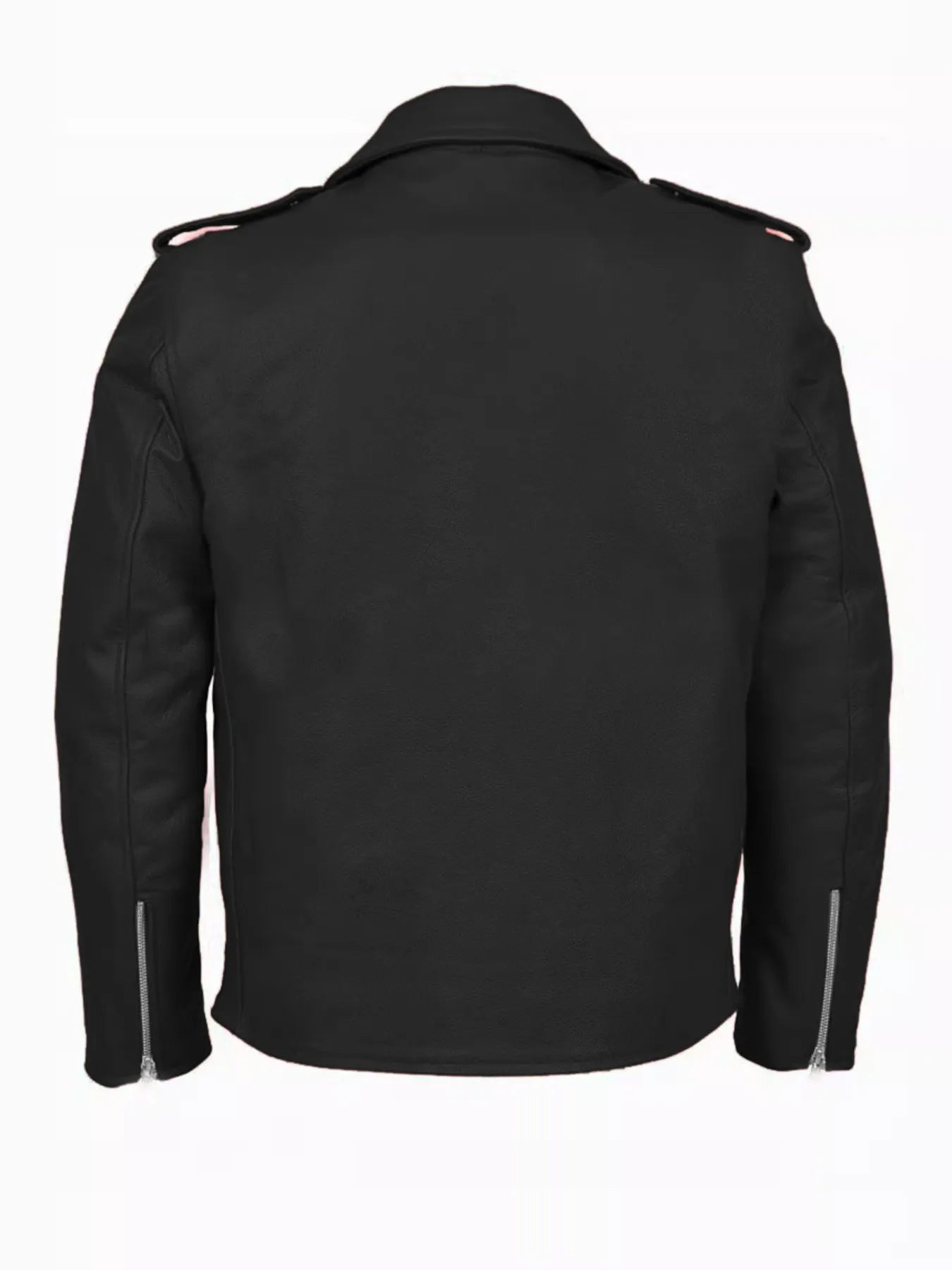 Men's Plus Size Zip Up Leather Motorcycle Jacket designed for comfort and style at Lookzlike