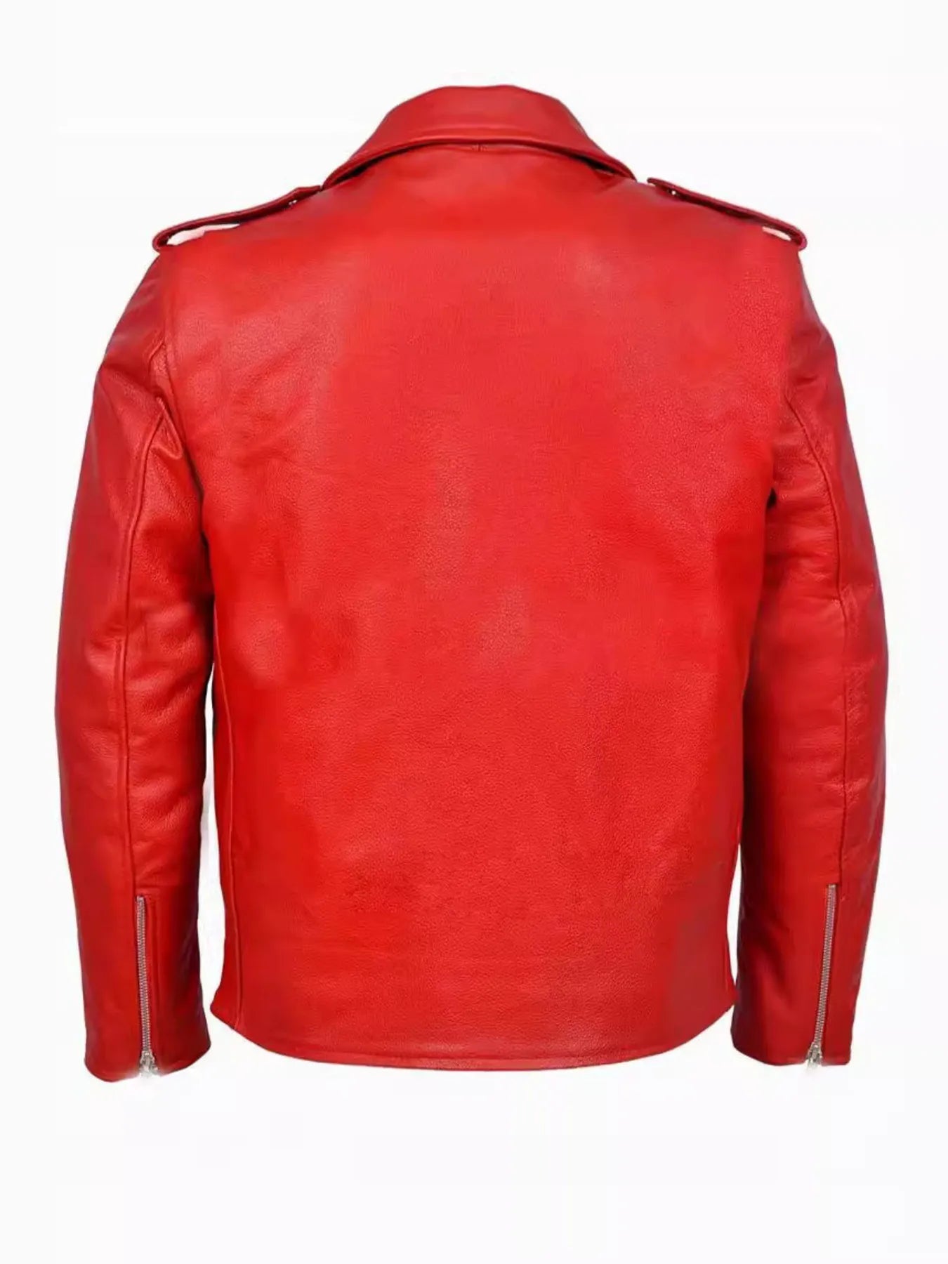 Men's Plus Size Zip Up Leather Motorcycle Jacket designed for comfort and style at Lookzlike