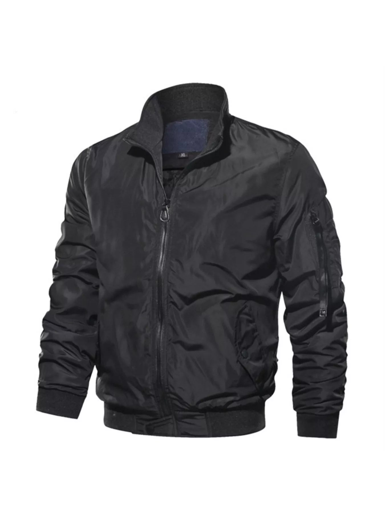 Men's Plus Size Zip Up Lightweight Bomber Jacket designed for comfort and style at Lookzlike