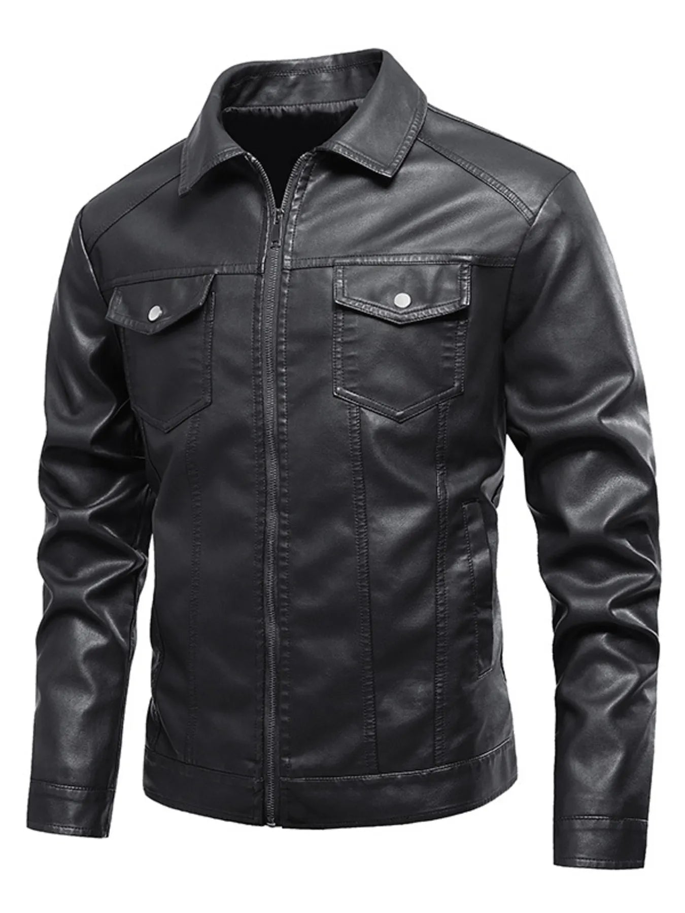 Men's Plus Size Zip Up Long Sleeve Jacket designed for comfort and style at Lookzlike