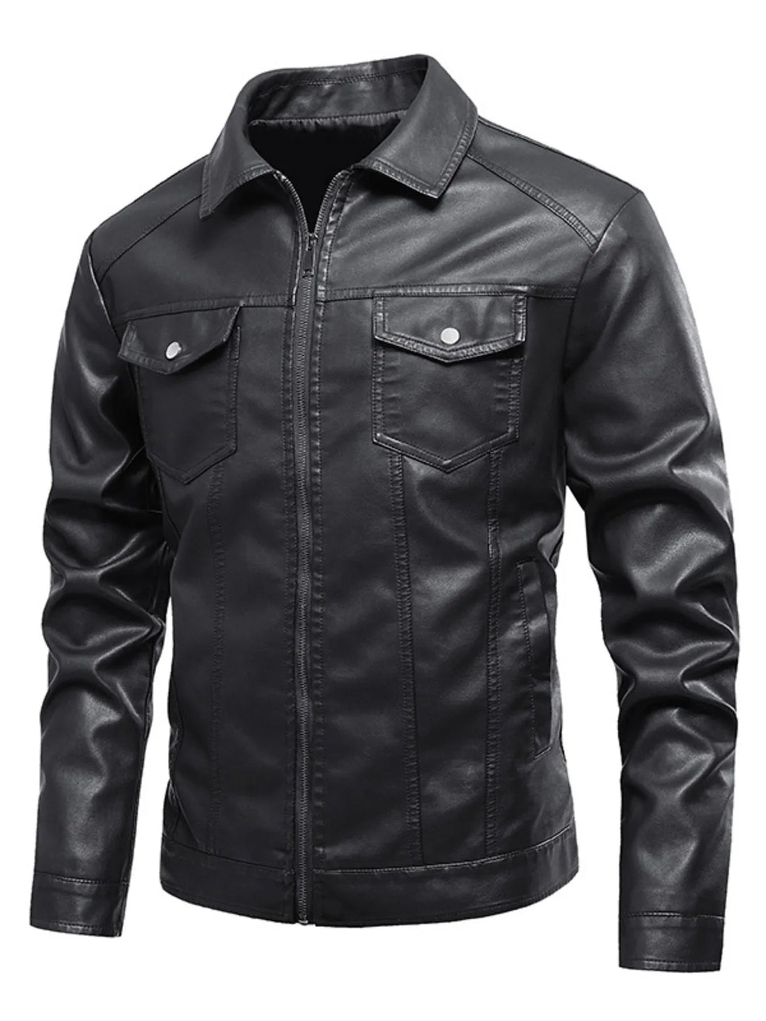 Men's Plus Size Zip Up Long Sleeve Jacket designed for comfort and style at Lookzlike