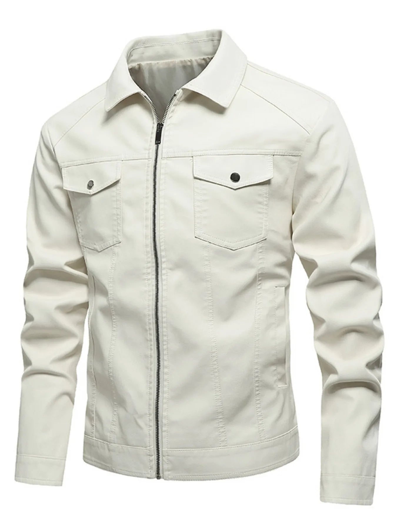 Men's Plus Size Zip Up Long Sleeve Jacket designed for comfort and style at Lookzlike
