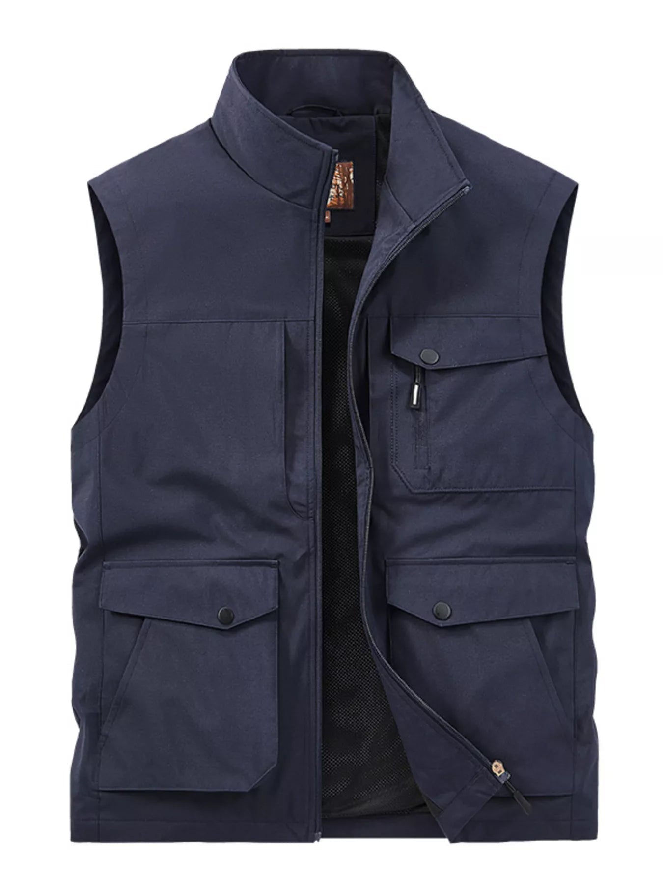 Men's Plus Size Zip Up Multi - Pocket Outdoor Vest designed for comfort and style at Lookzlike
