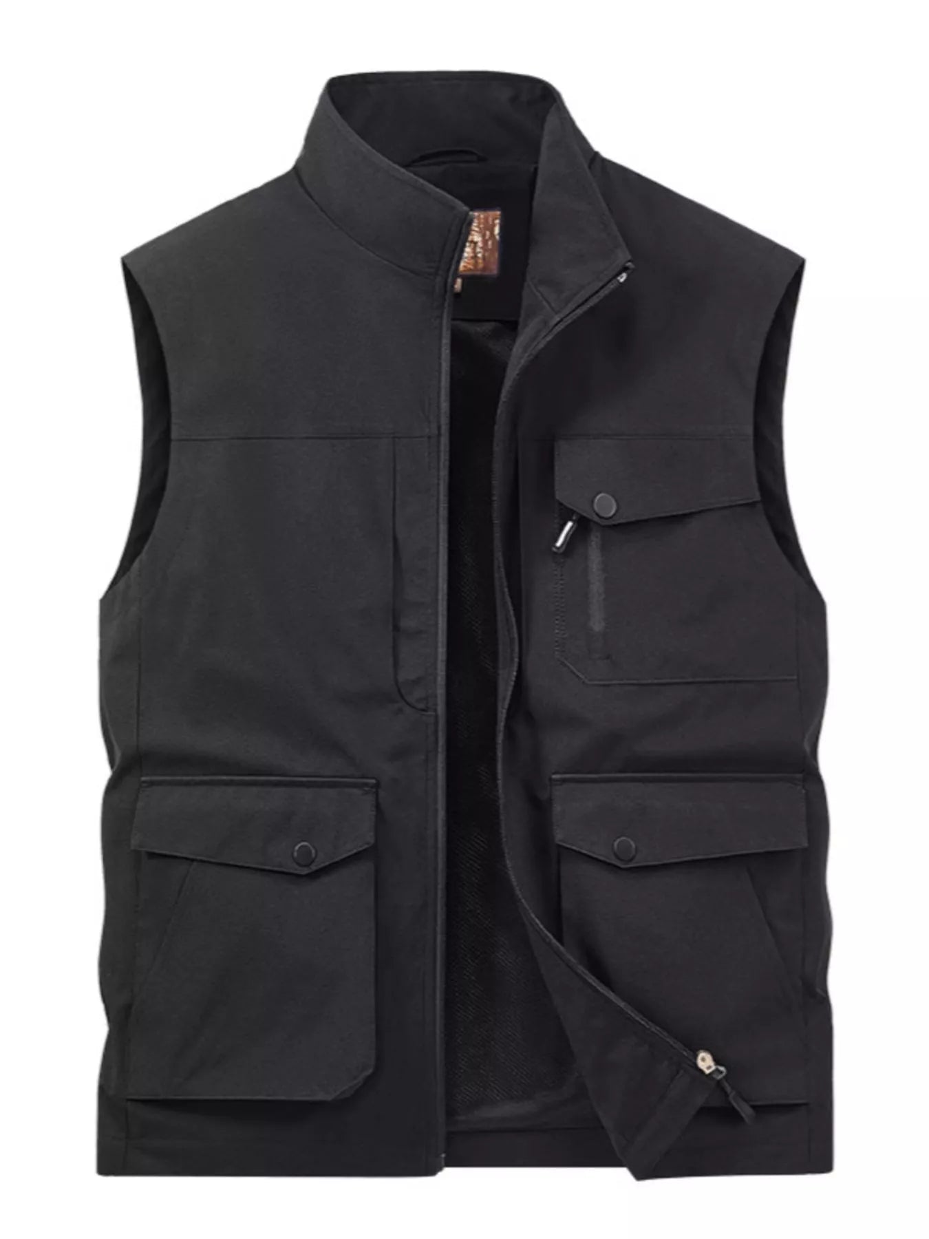 Men's Plus Size Zip Up Multi - Pocket Outdoor Vest designed for comfort and style at Lookzlike
