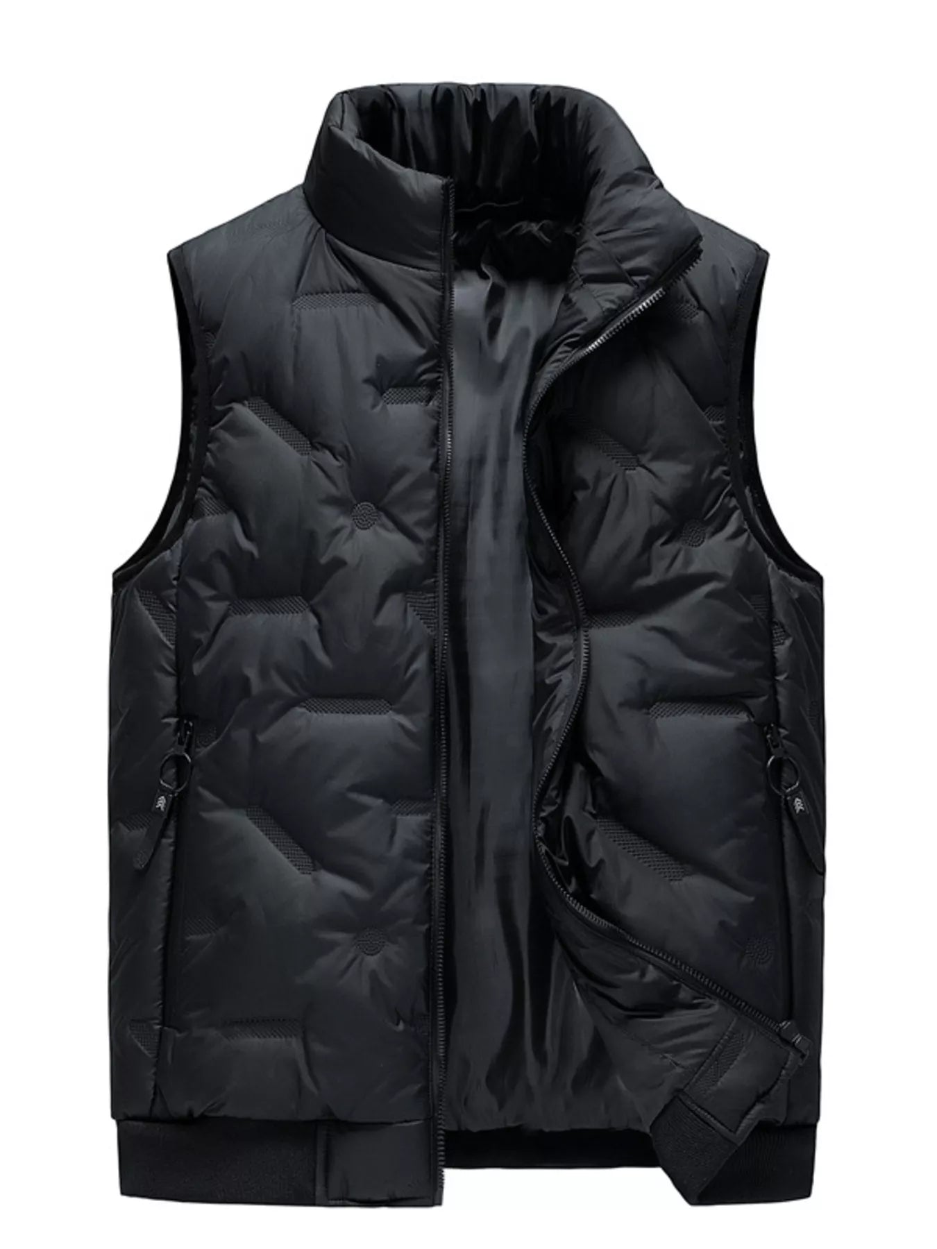 Men's Plus Size Zip Up Padded Quilted Vest designed for comfort and style at Lookzlike