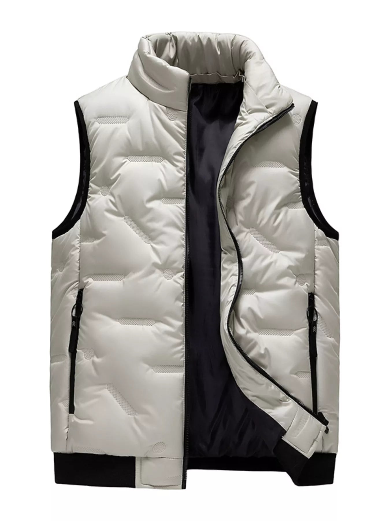 Men's Plus Size Zip Up Padded Quilted Vest designed for comfort and style at Lookzlike