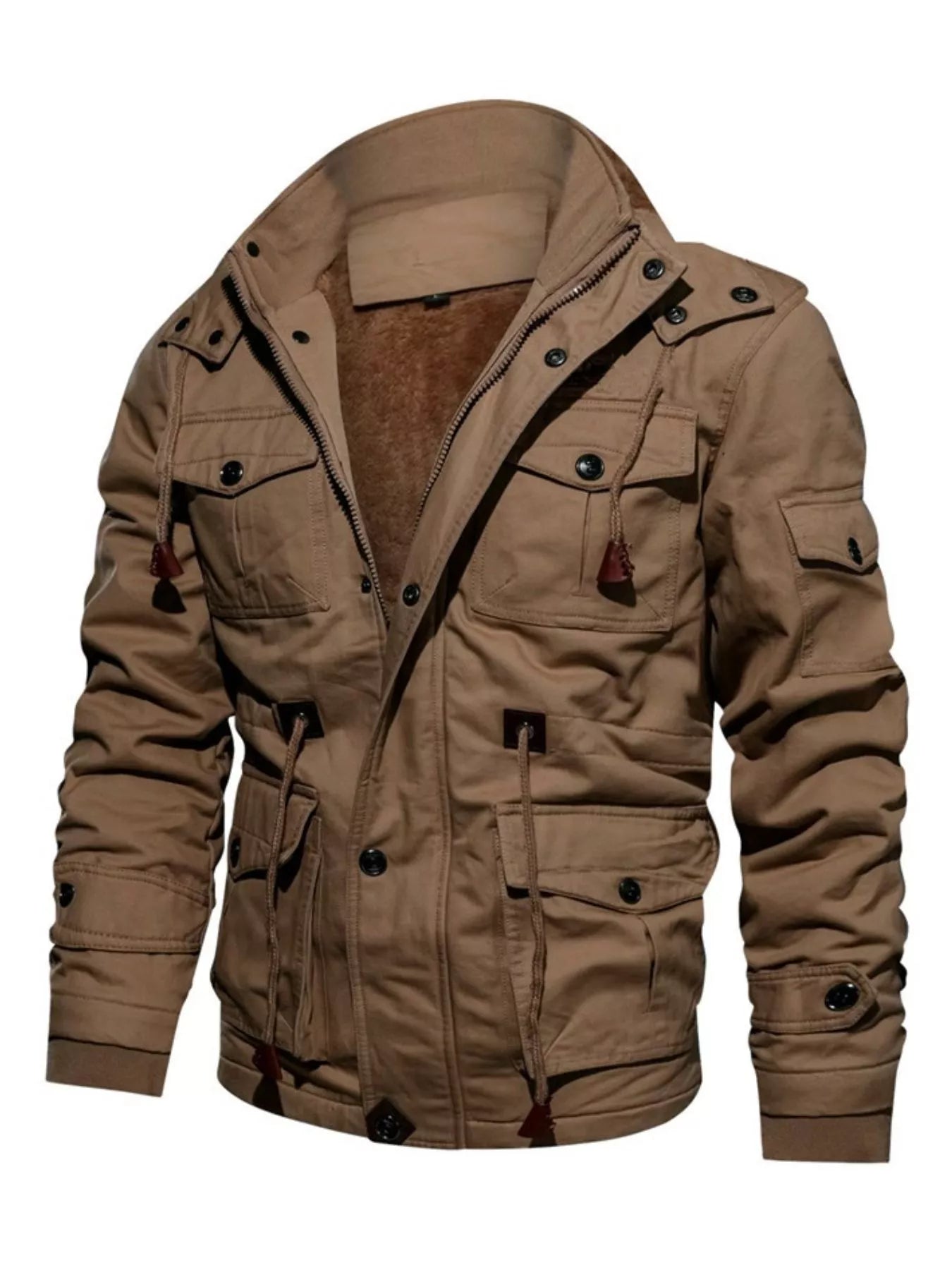 Men's Plus Size Zip Up Warm Winter Coat designed for comfort and style at Lookzlike