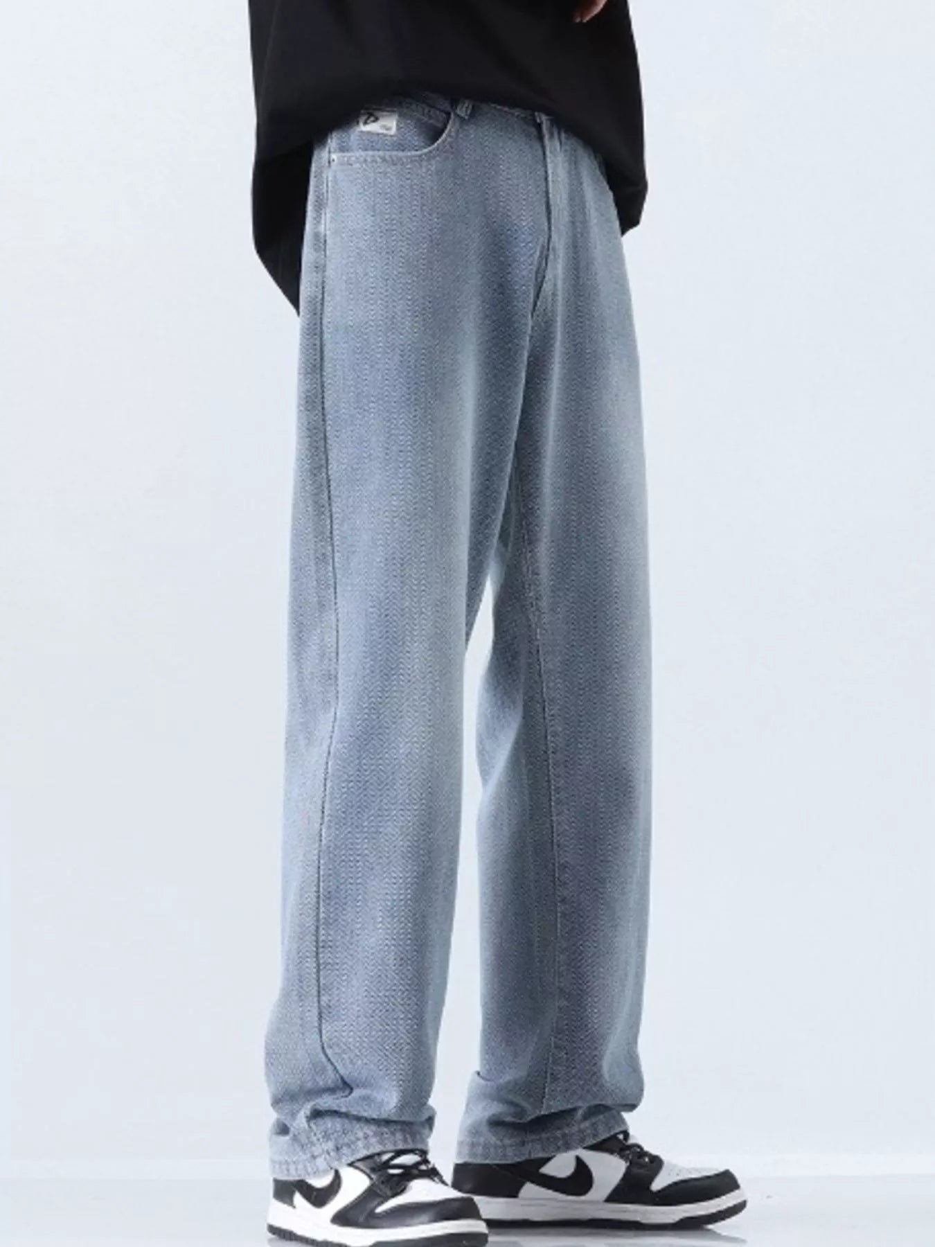 Men's Relaxed Fit Straight Leg Jeans designed for comfort and style at Lookzlike