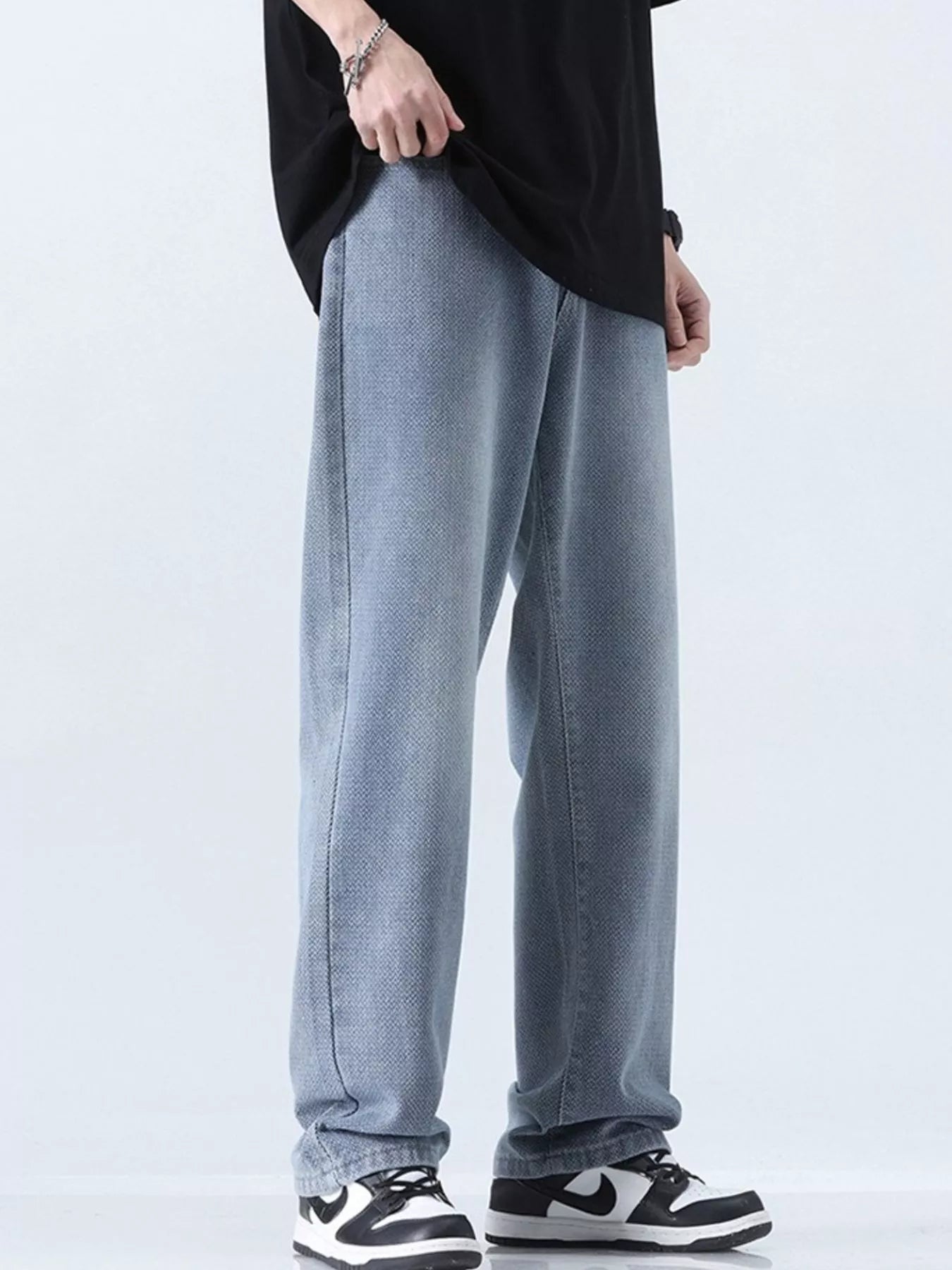 Men's Relaxed Fit Straight Leg Jeans designed for comfort and style at Lookzlike