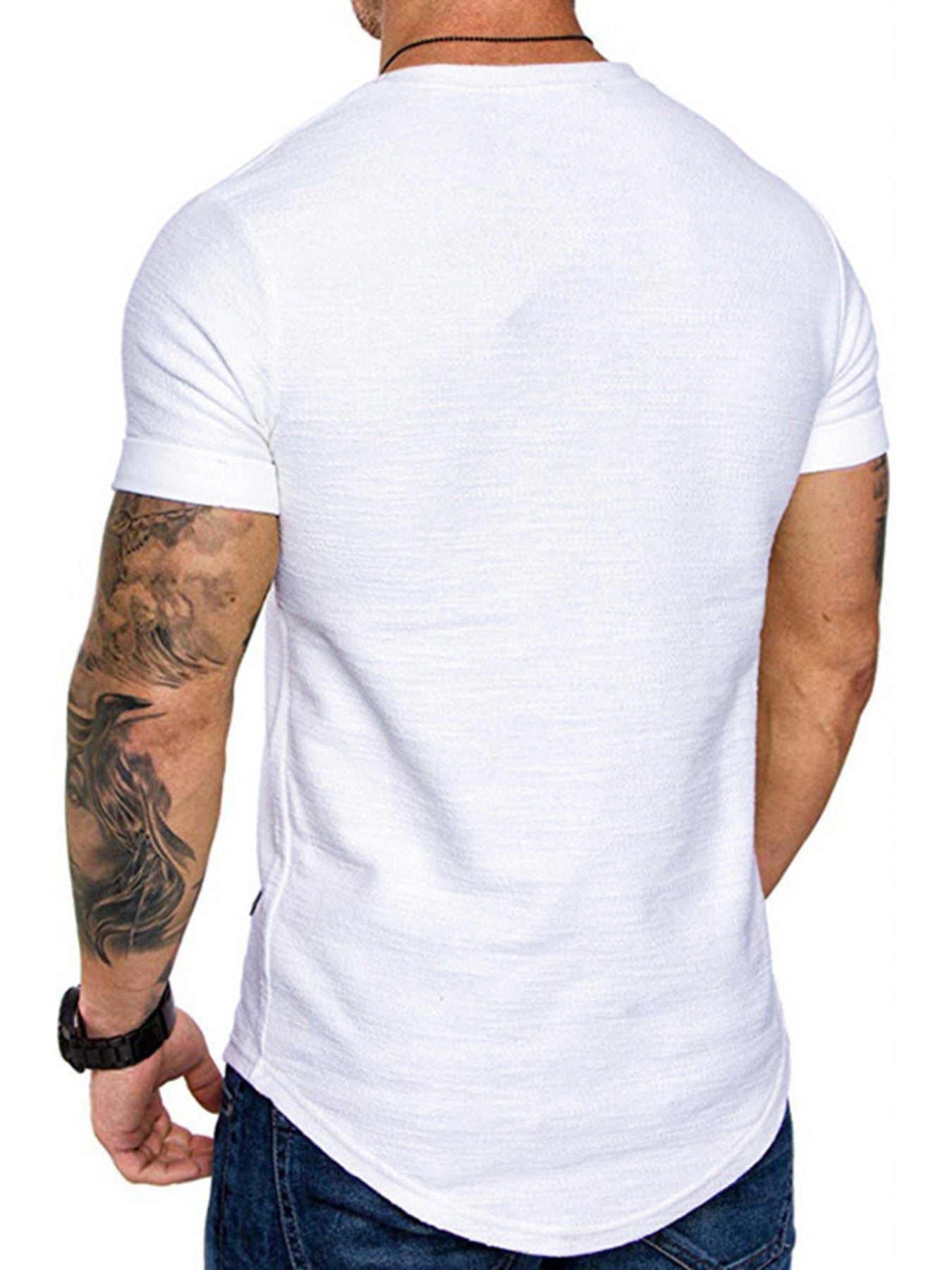 Men's Round Neck Slim Fit Casual T-Shirt designed for comfort and style at Lookzlike