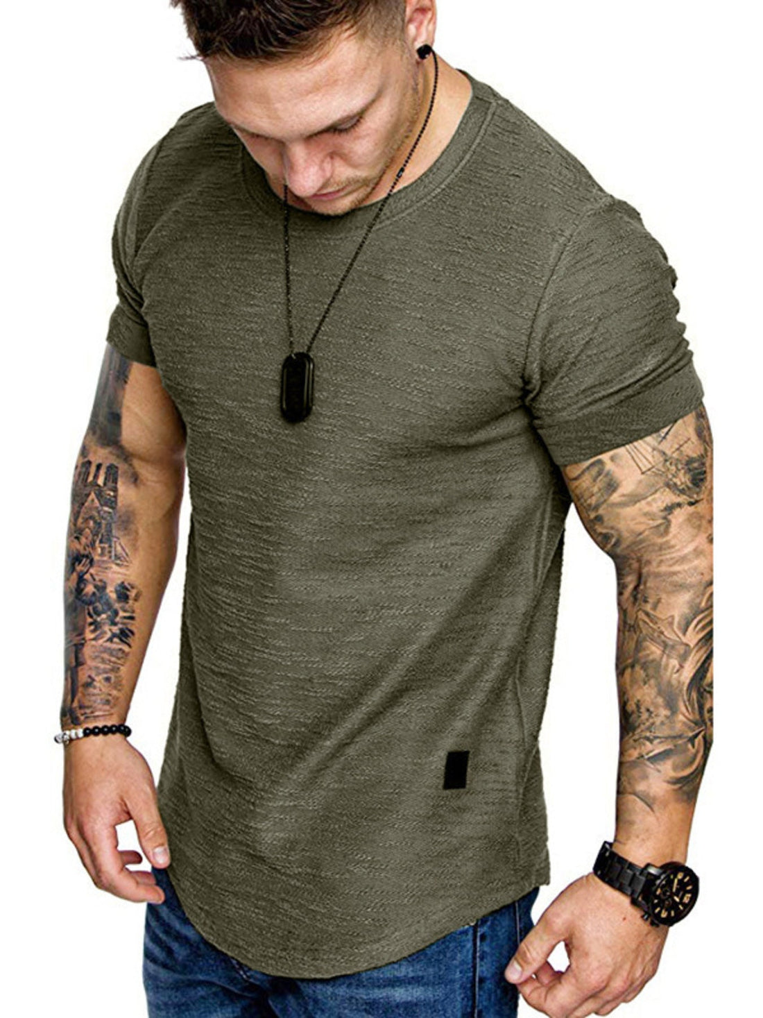 Men's Round Neck Slim Fit Casual T-Shirt designed for comfort and style at Lookzlike