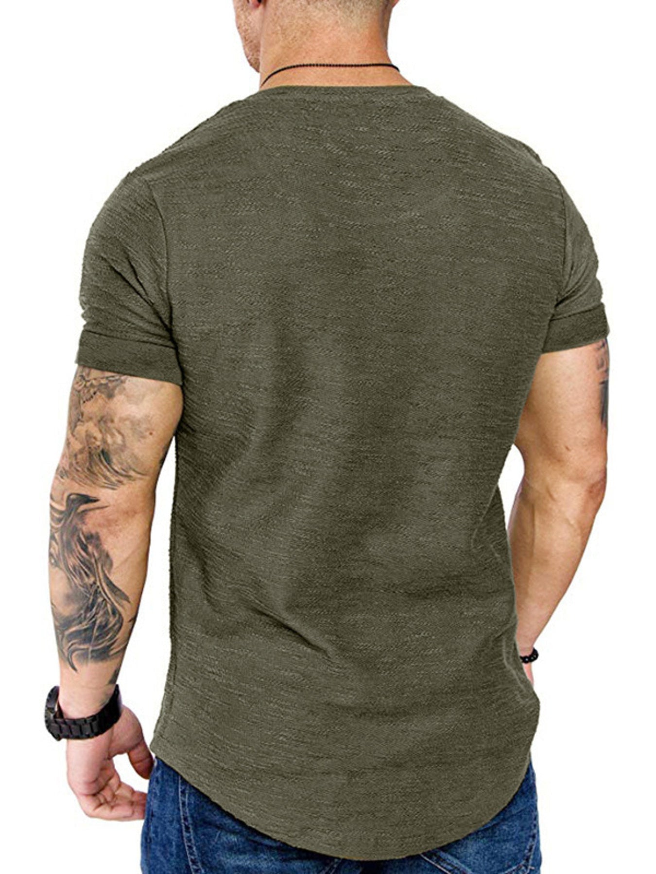 Men's Round Neck Slim Fit Casual T-Shirt designed for comfort and style at Lookzlike