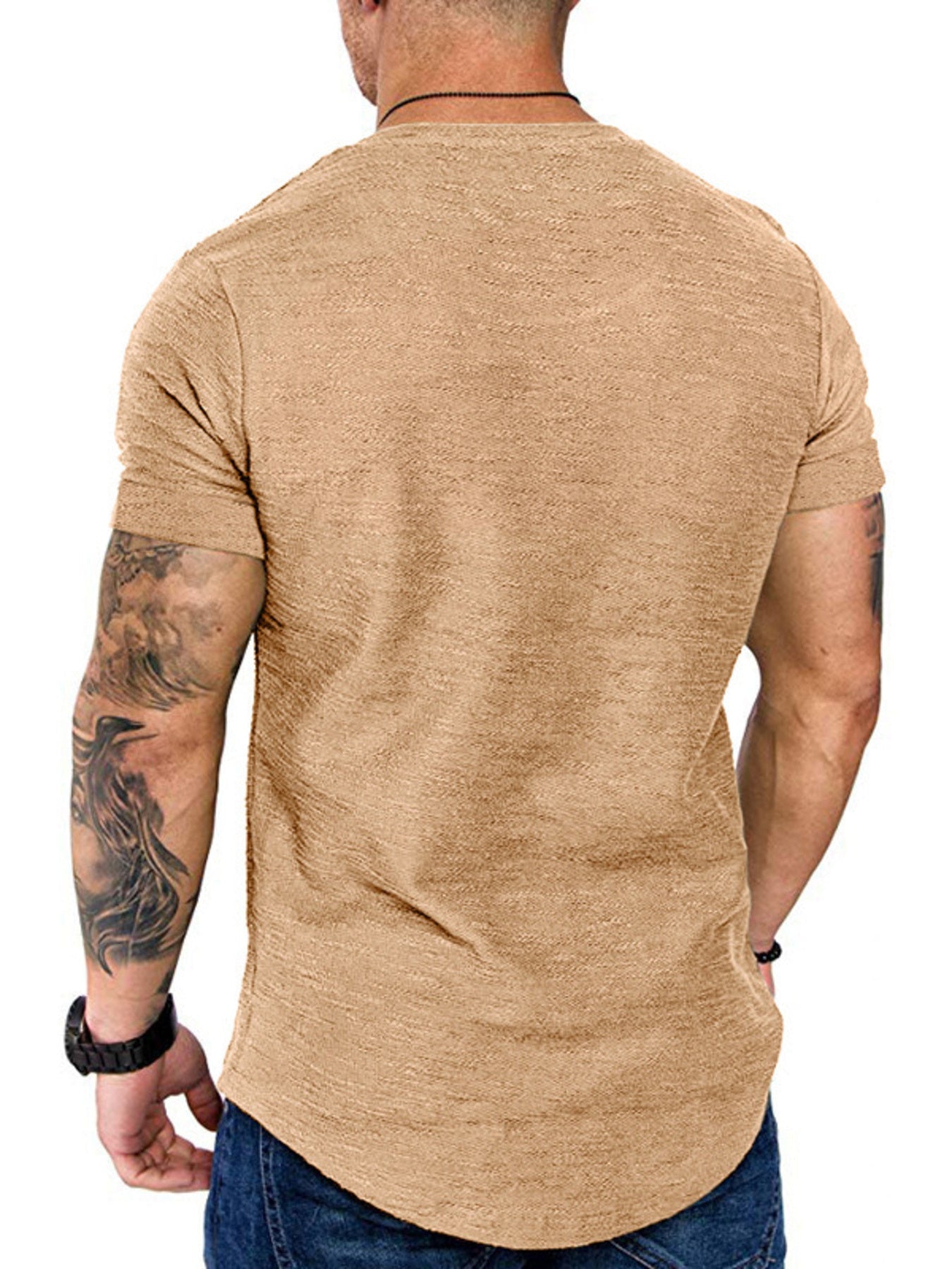 Men's Round Neck Slim Fit Casual T-Shirt designed for comfort and style at Lookzlike
