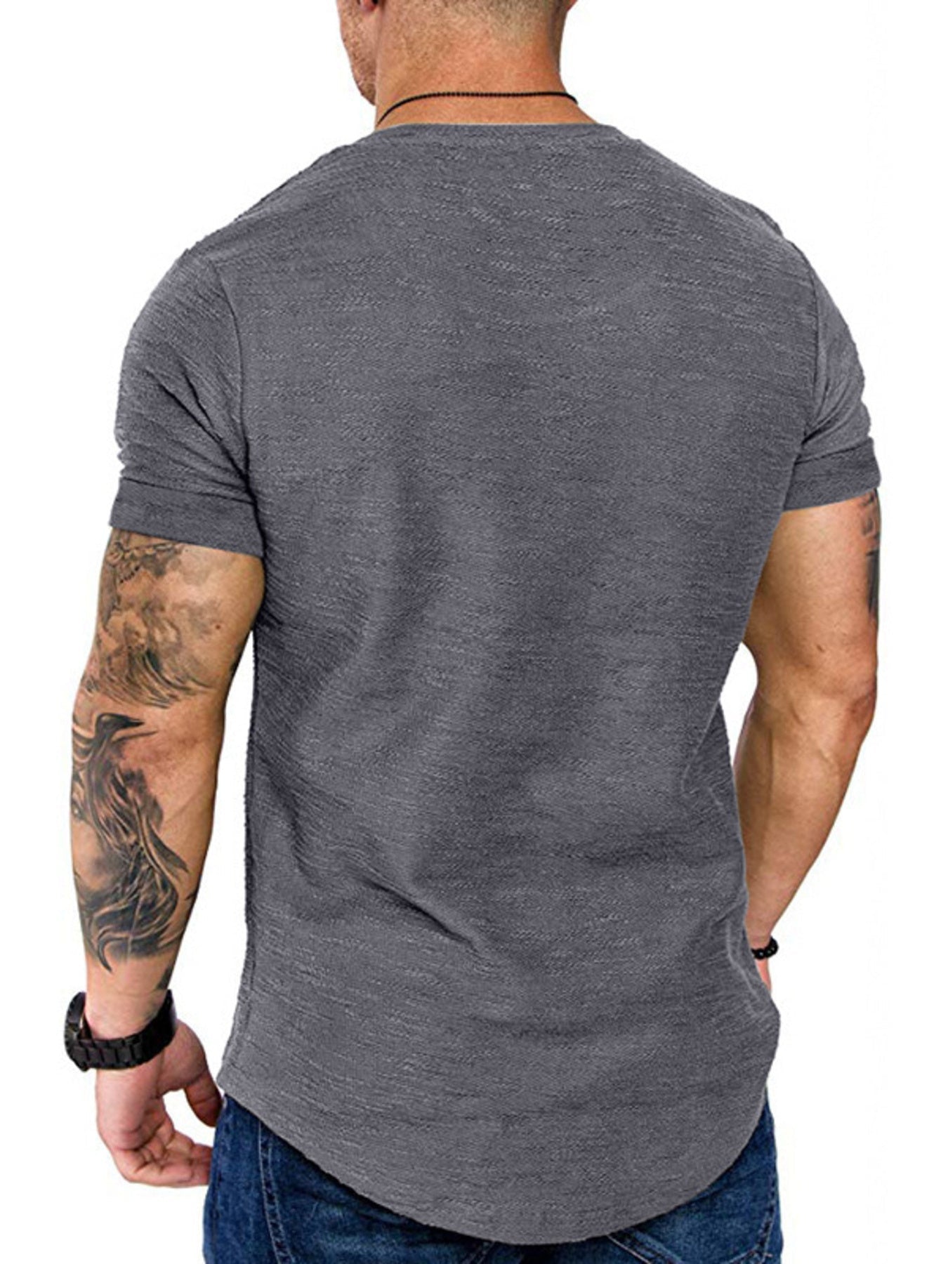 Men's Round Neck Slim Fit Casual T-Shirt designed for comfort and style at Lookzlike