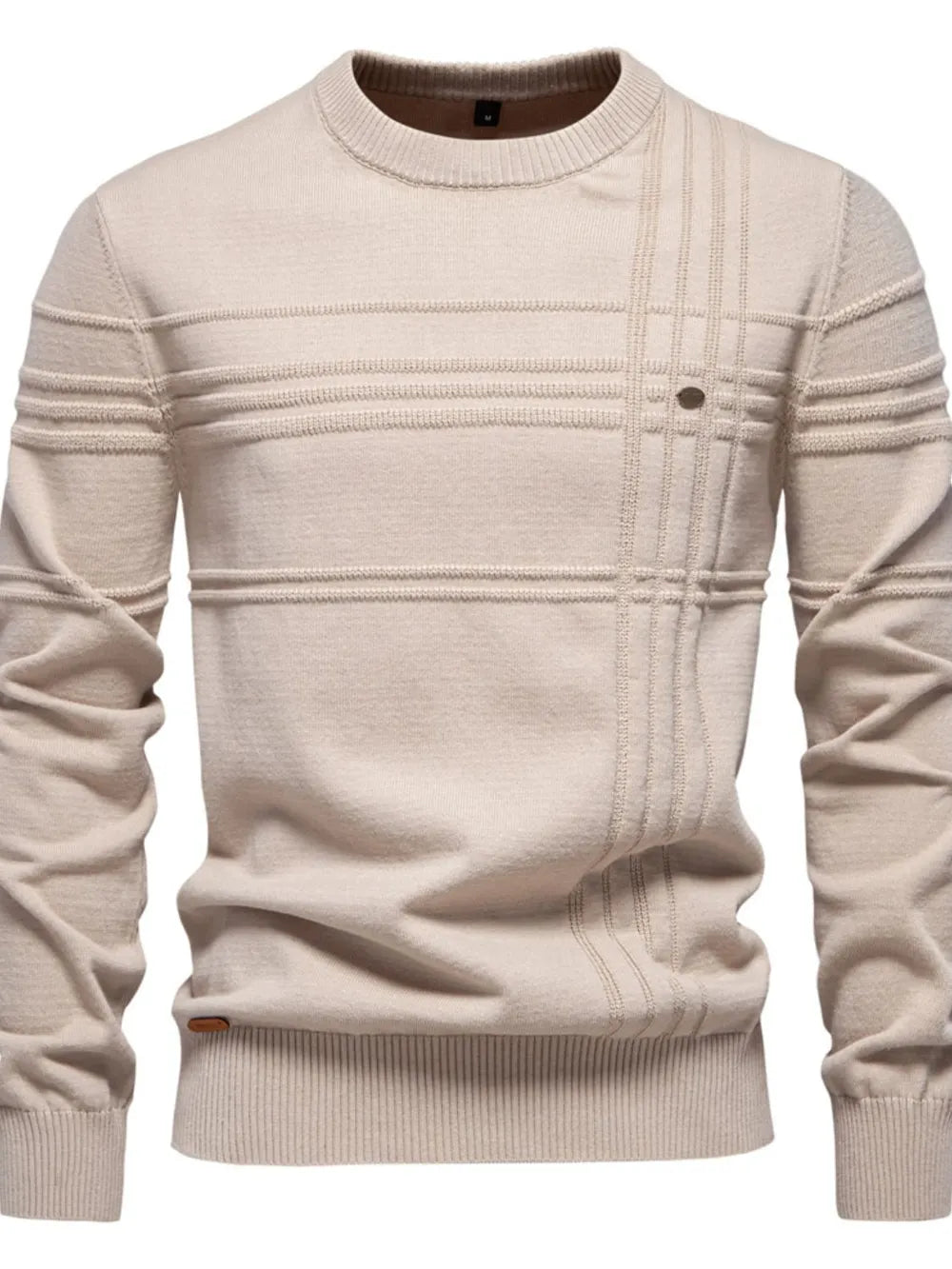 Men's Round Neck Striped Sweater designed for comfort and style at Lookzlike