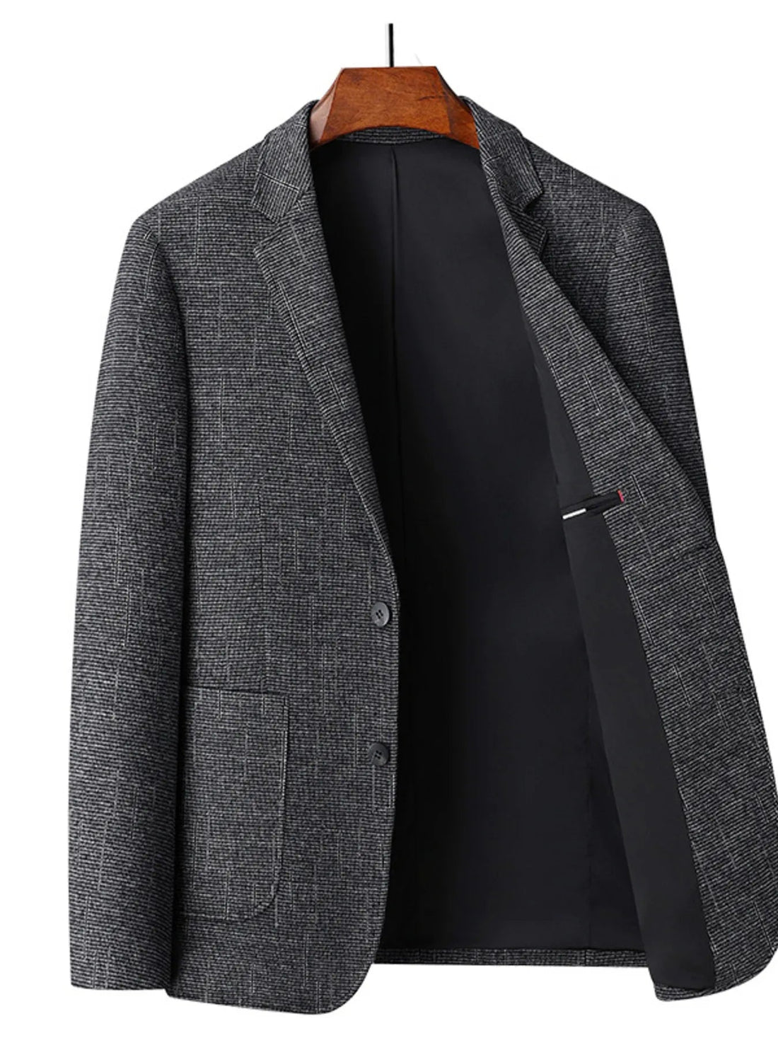 Men's Single - Breasted Tweed Blazer designed for comfort and style at Lookzlike