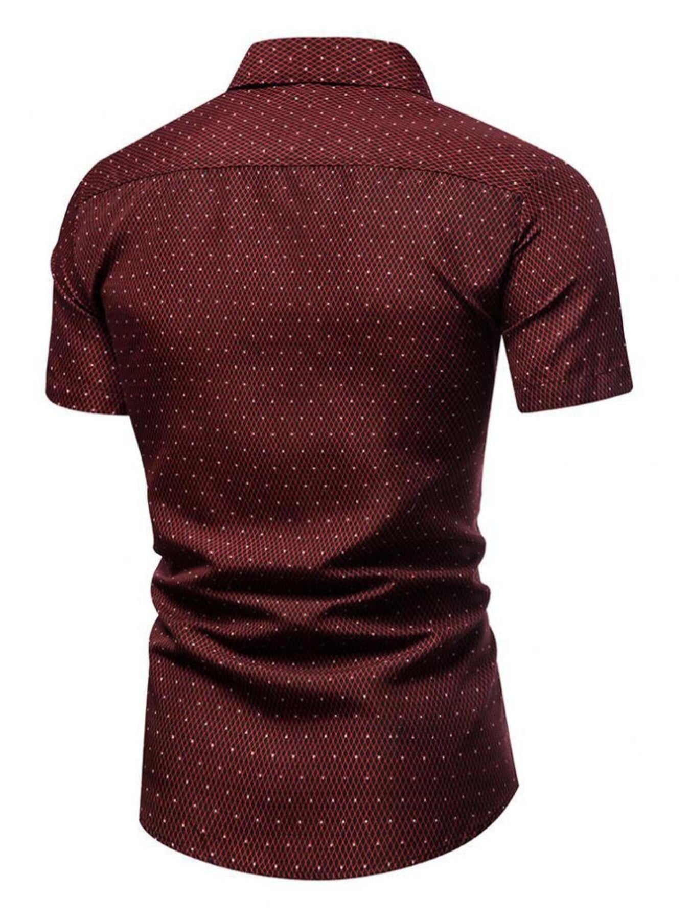 Men's Slim Fit Short Sleeve Dotted Shirt designed for comfort and style at Lookzlike