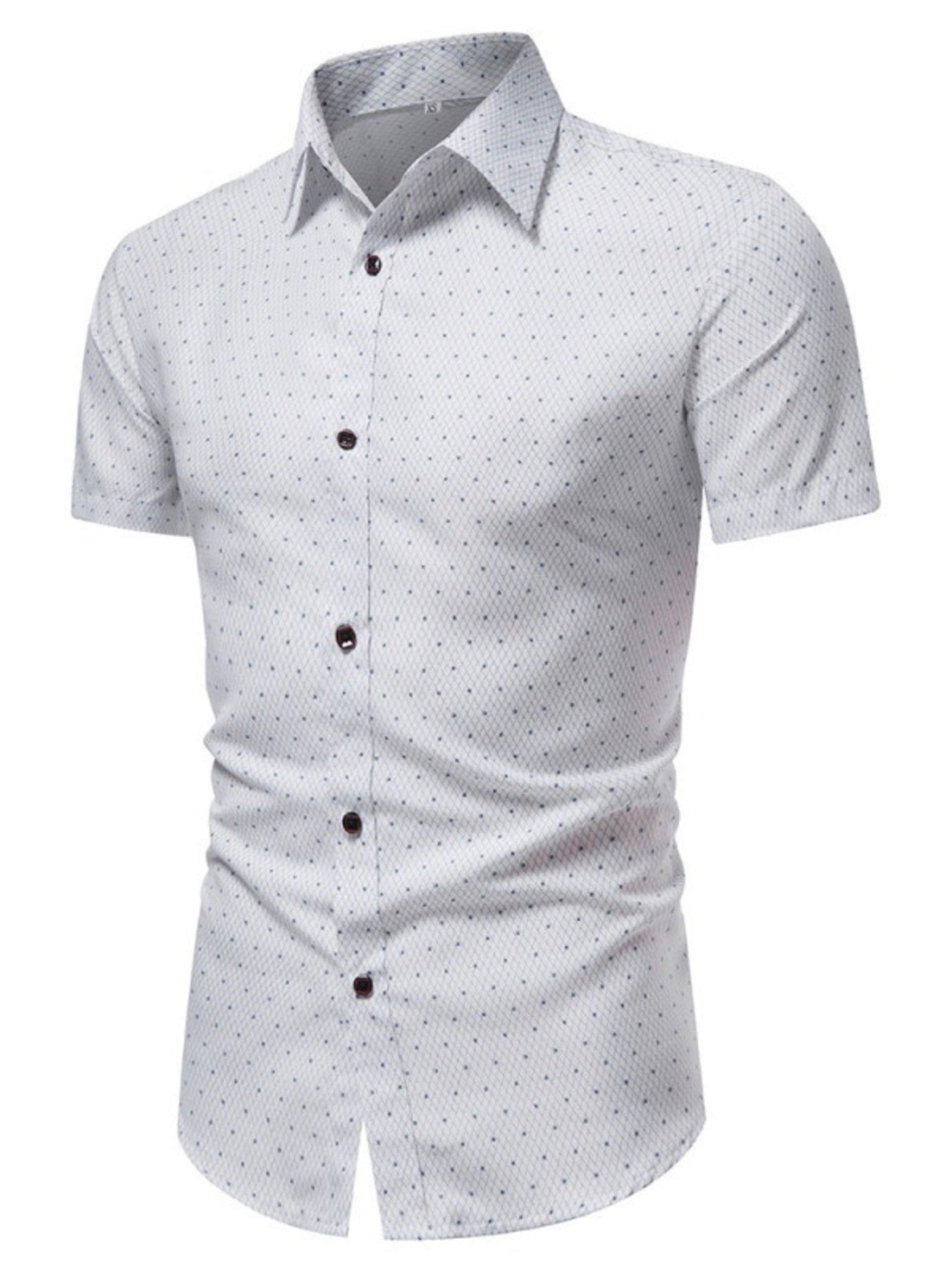 Men's Slim Fit Short Sleeve Dotted Shirt designed for comfort and style at Lookzlike