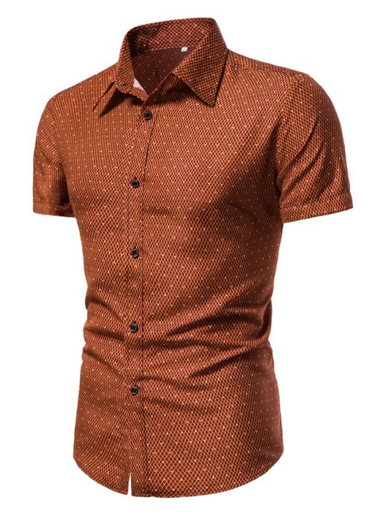 Men's Slim Fit Short Sleeve Dotted Shirt designed for comfort and style at Lookzlike