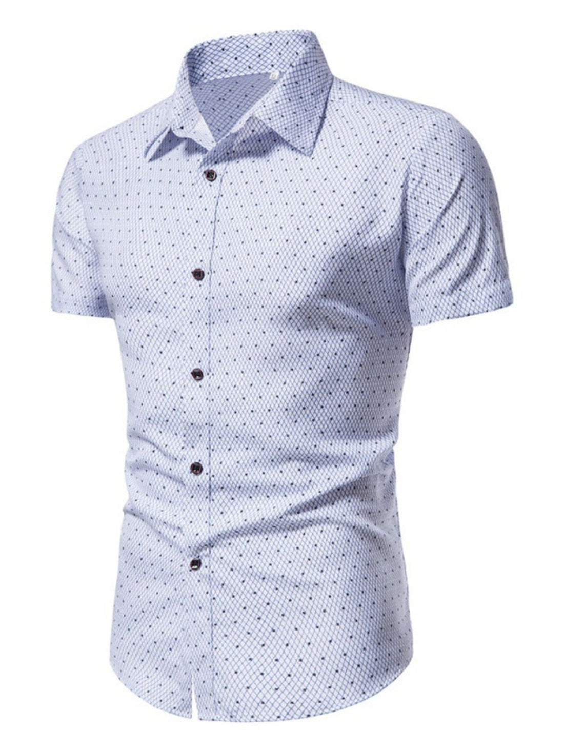 Men's Slim Fit Short Sleeve Dotted Shirt designed for comfort and style at Lookzlike