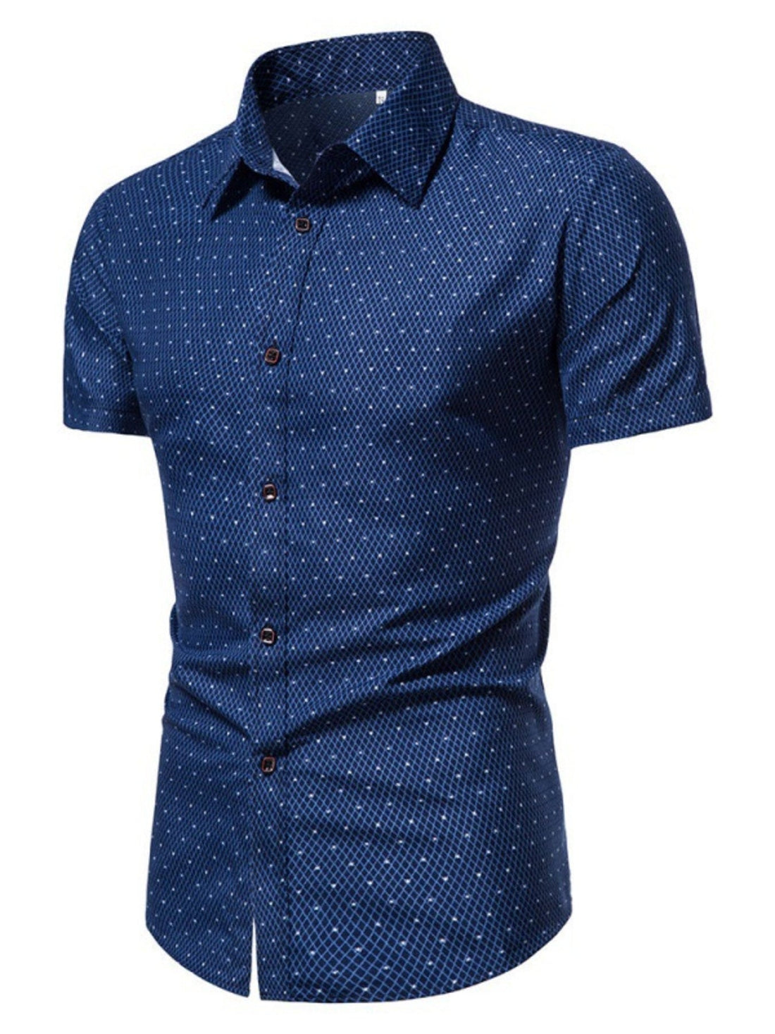 Men's Slim Fit Short Sleeve Dotted Shirt designed for comfort and style at Lookzlike