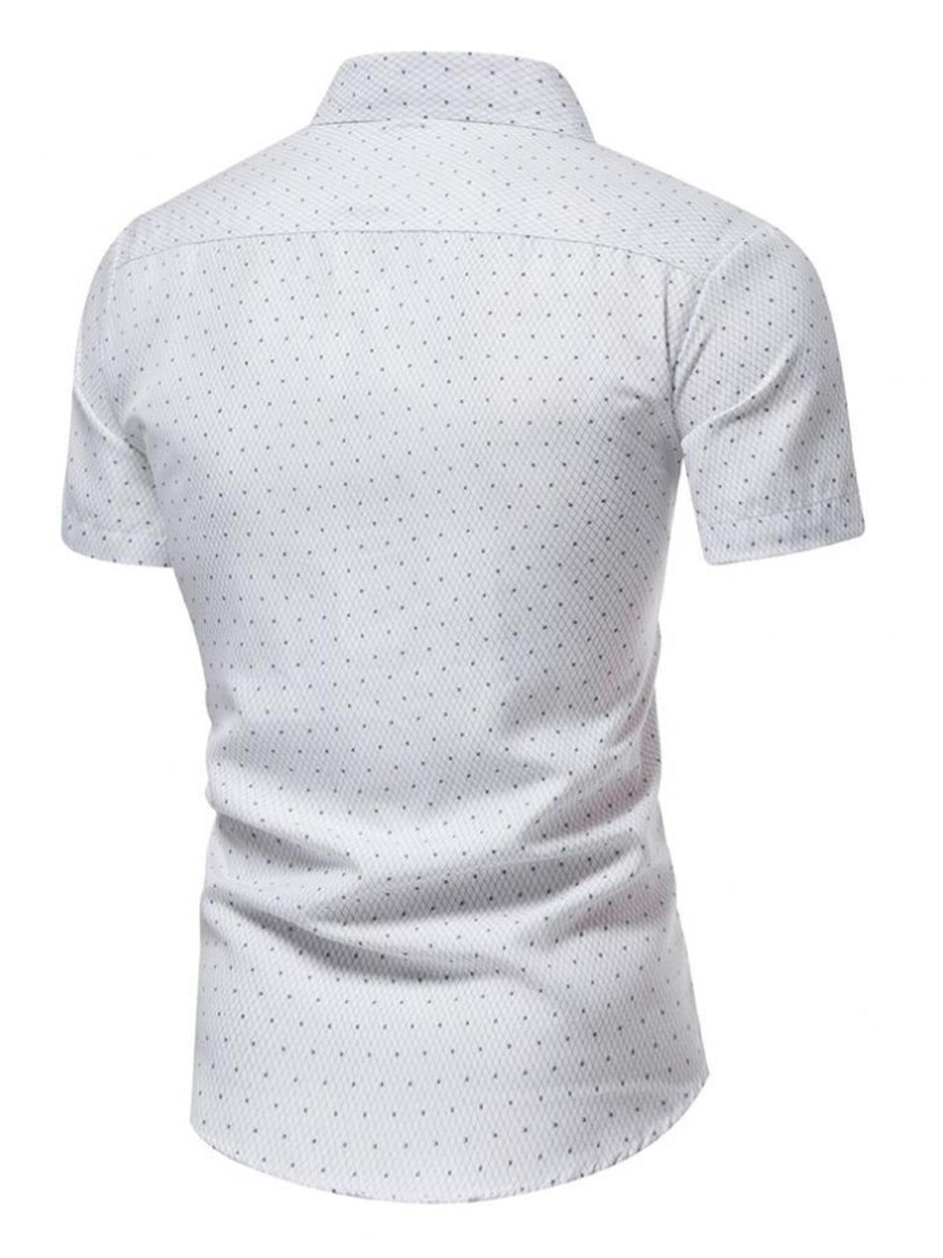 Men's Slim Fit Short Sleeve Dotted Shirt designed for comfort and style at Lookzlike