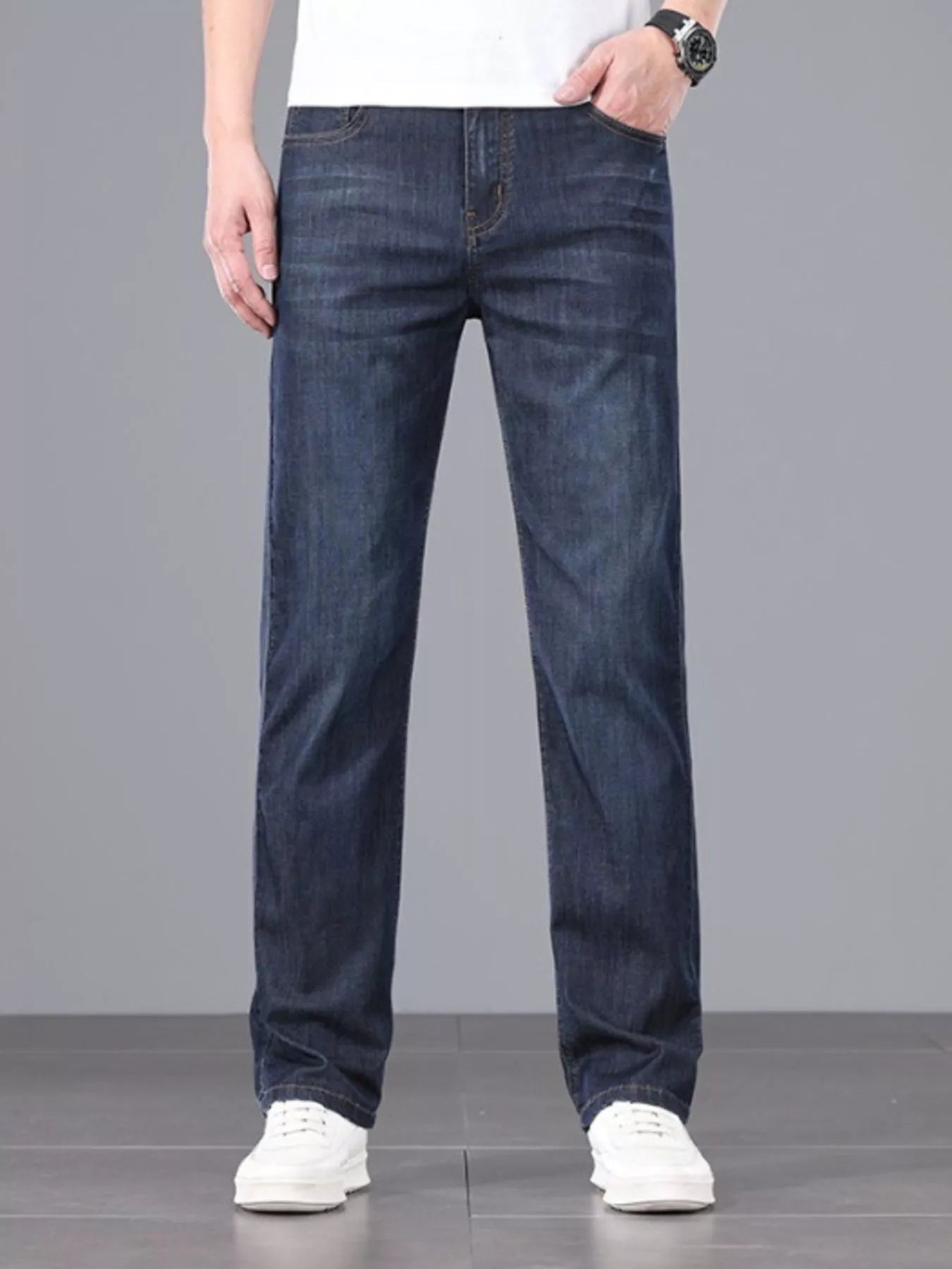 Men's Straight Fit Wash Jeans designed for comfort and style at Lookzlike