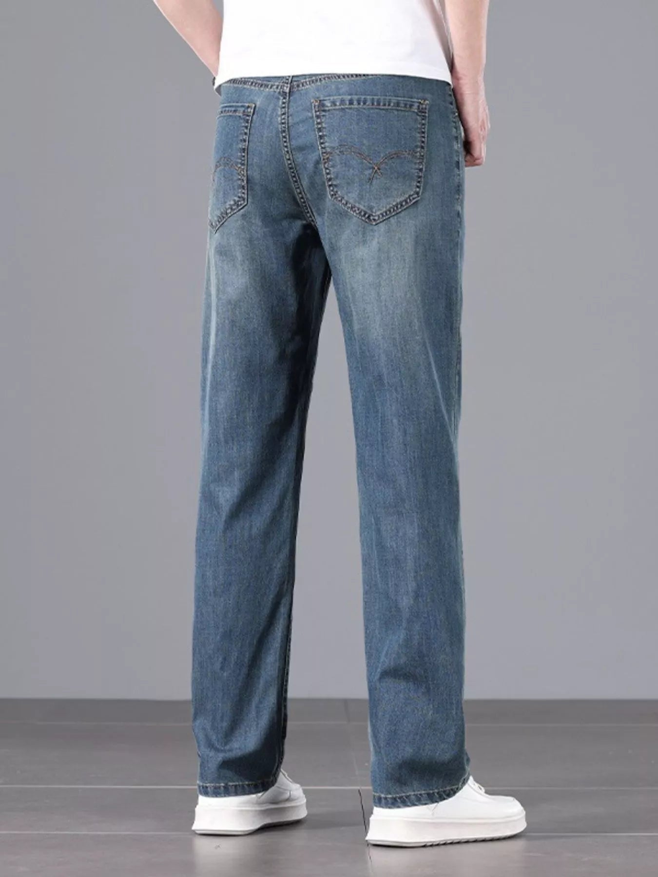 Men's Straight Fit Wash Jeans designed for comfort and style at Lookzlike