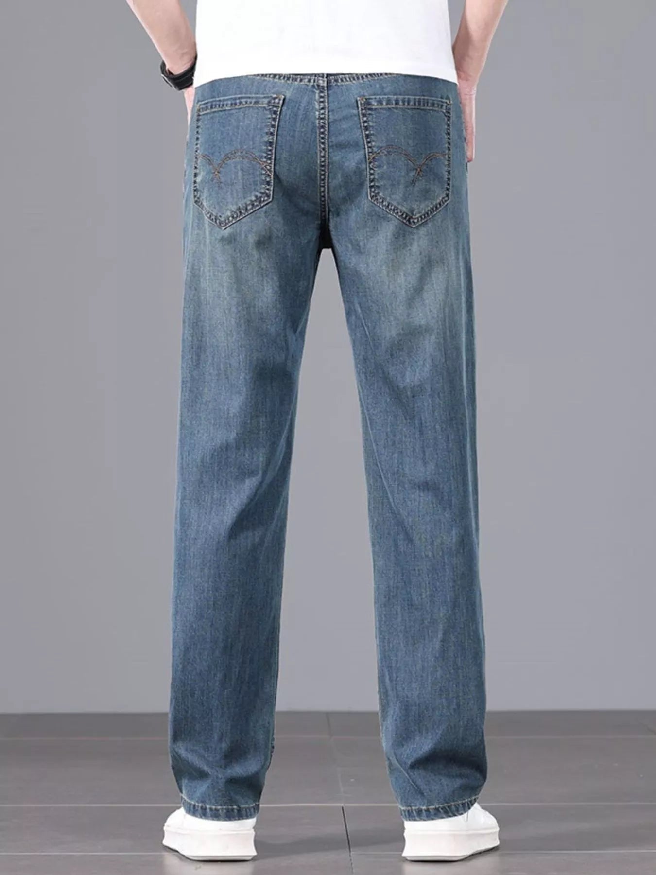 Men's Straight Fit Wash Jeans designed for comfort and style at Lookzlike