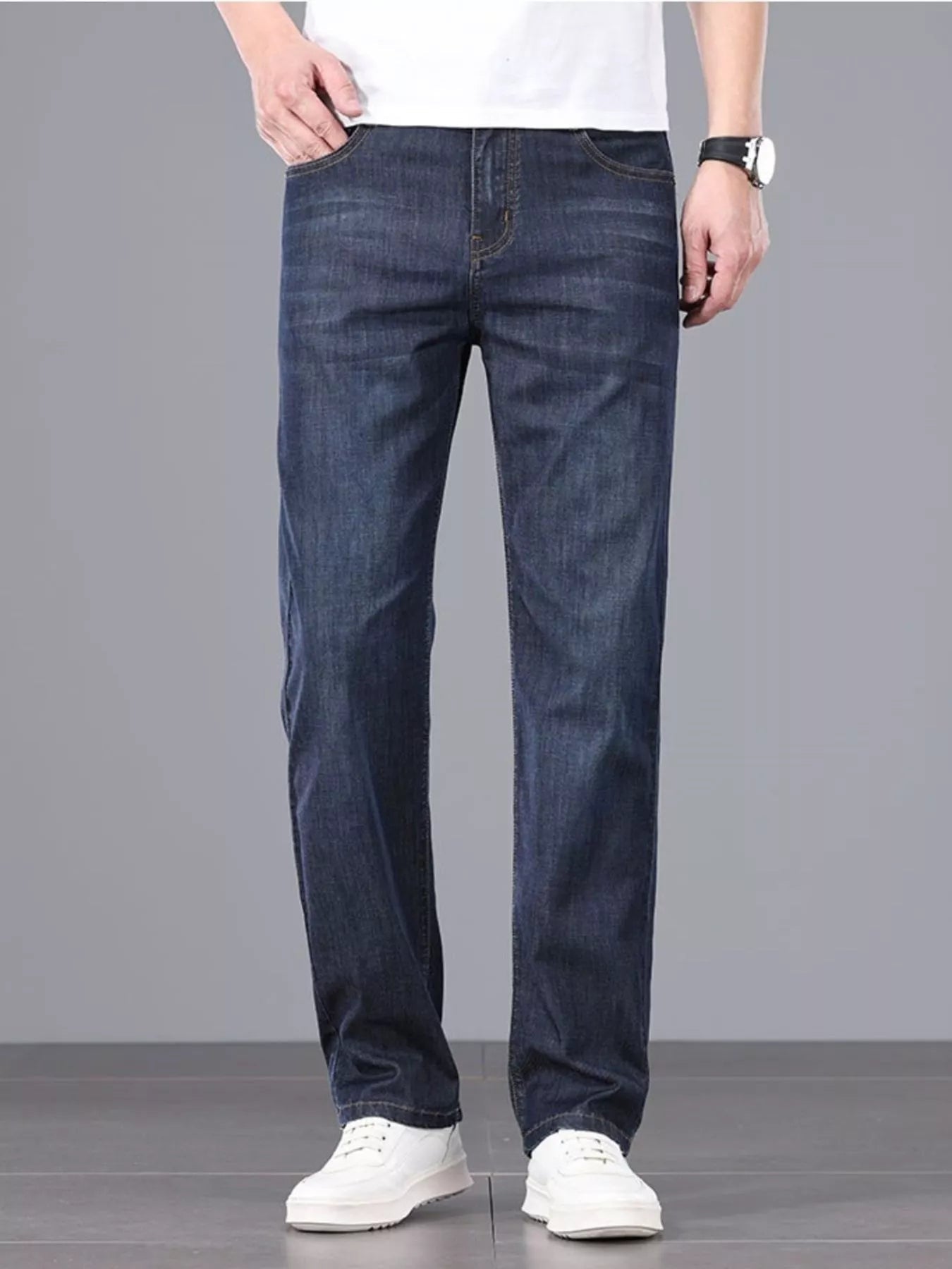 Men's Straight Fit Wash Jeans designed for comfort and style at Lookzlike