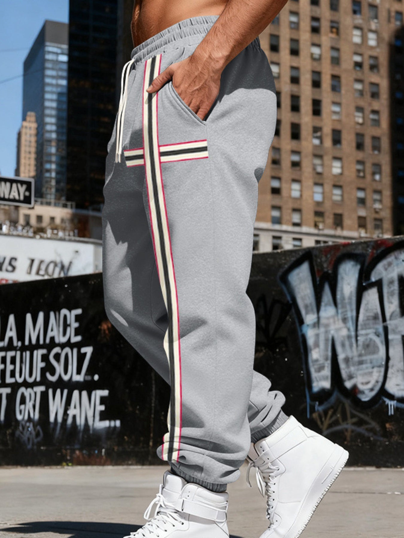 Men's Striped Casual Joggers designed for comfort and style at Lookzlike