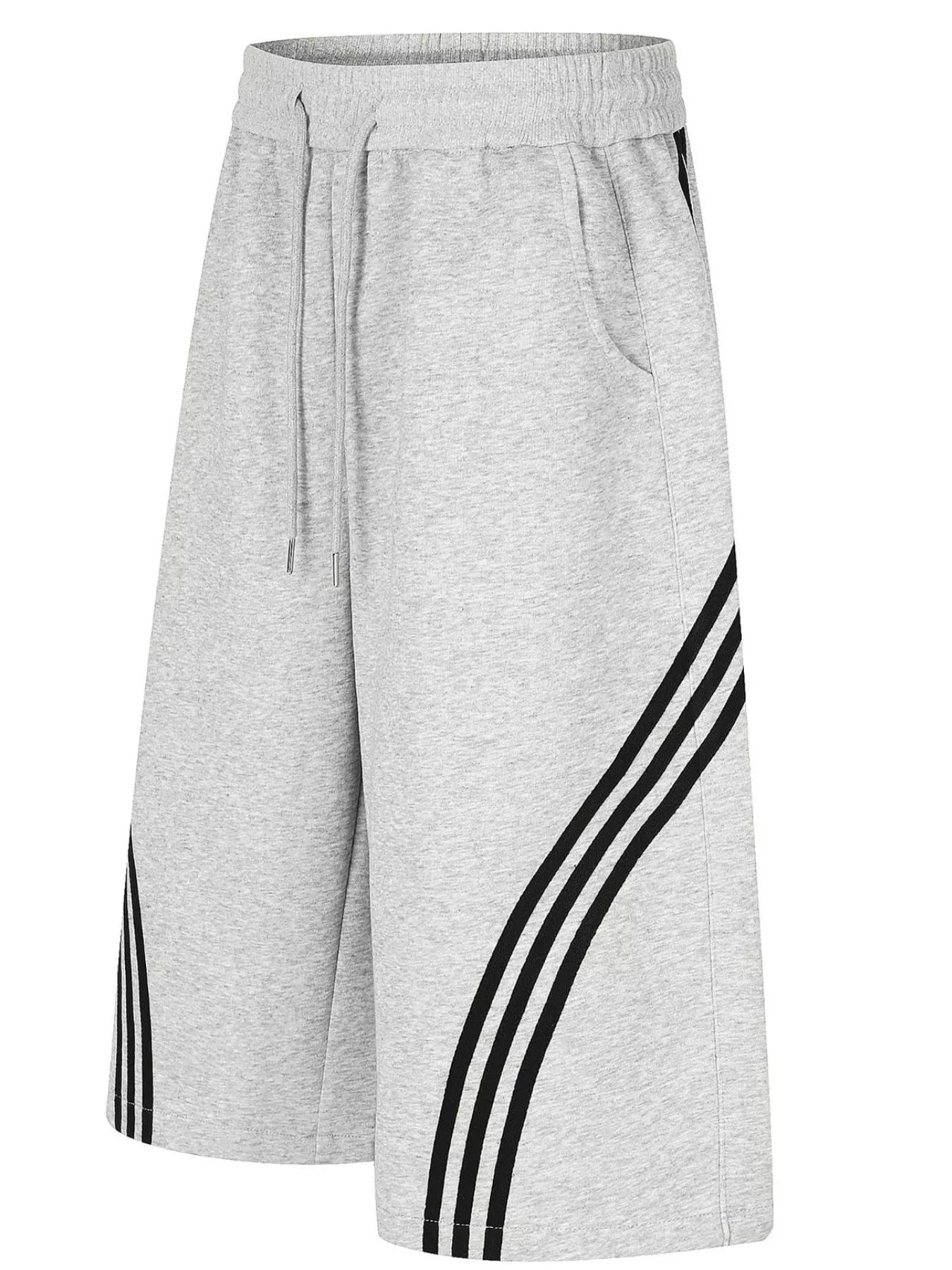 Men's Striped Wide-Leg Cropped Pants designed for comfort and style at Lookzlike