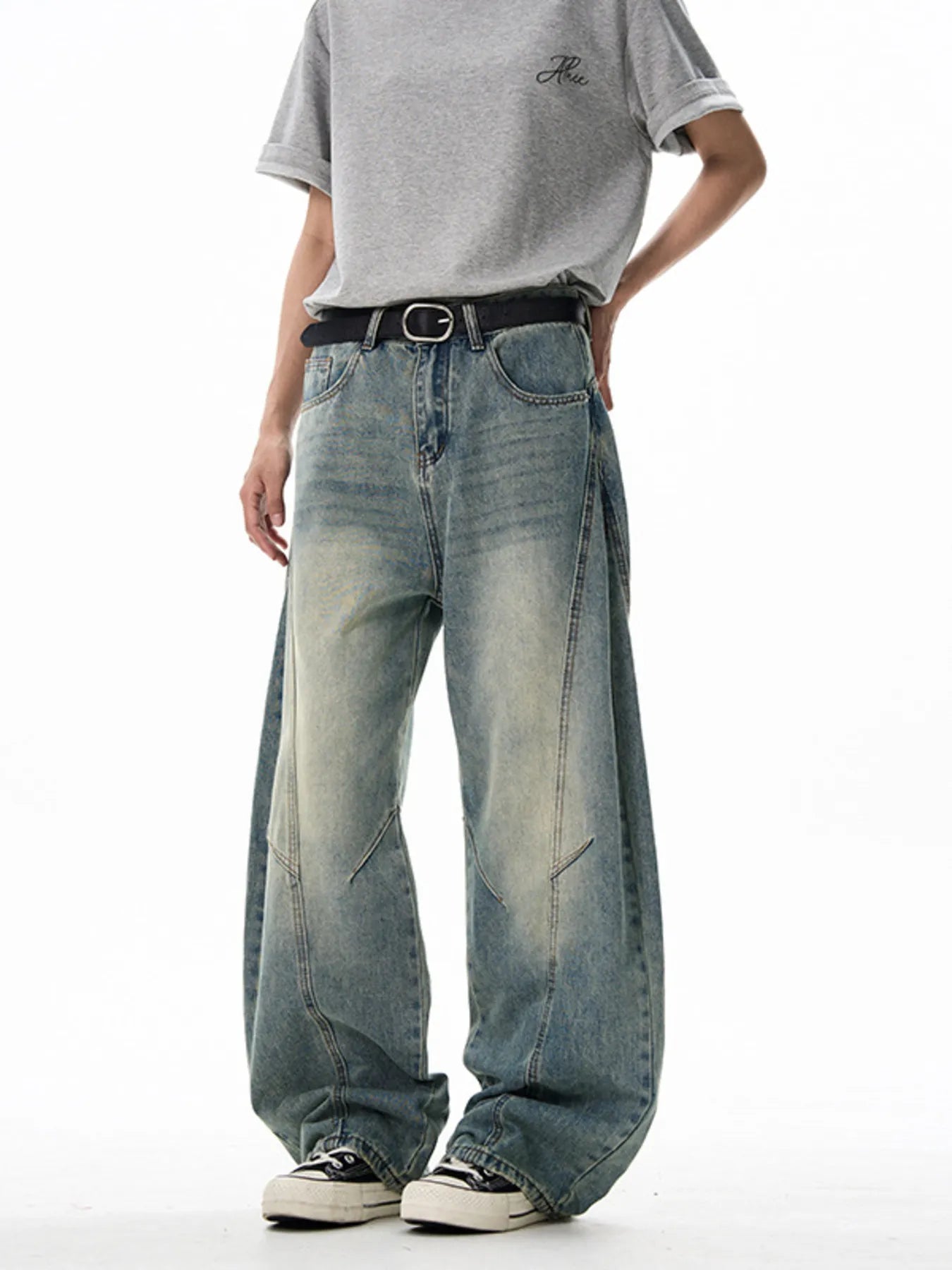 Men's Vintage Wide Leg Jeans designed for comfort and style at Lookzlike