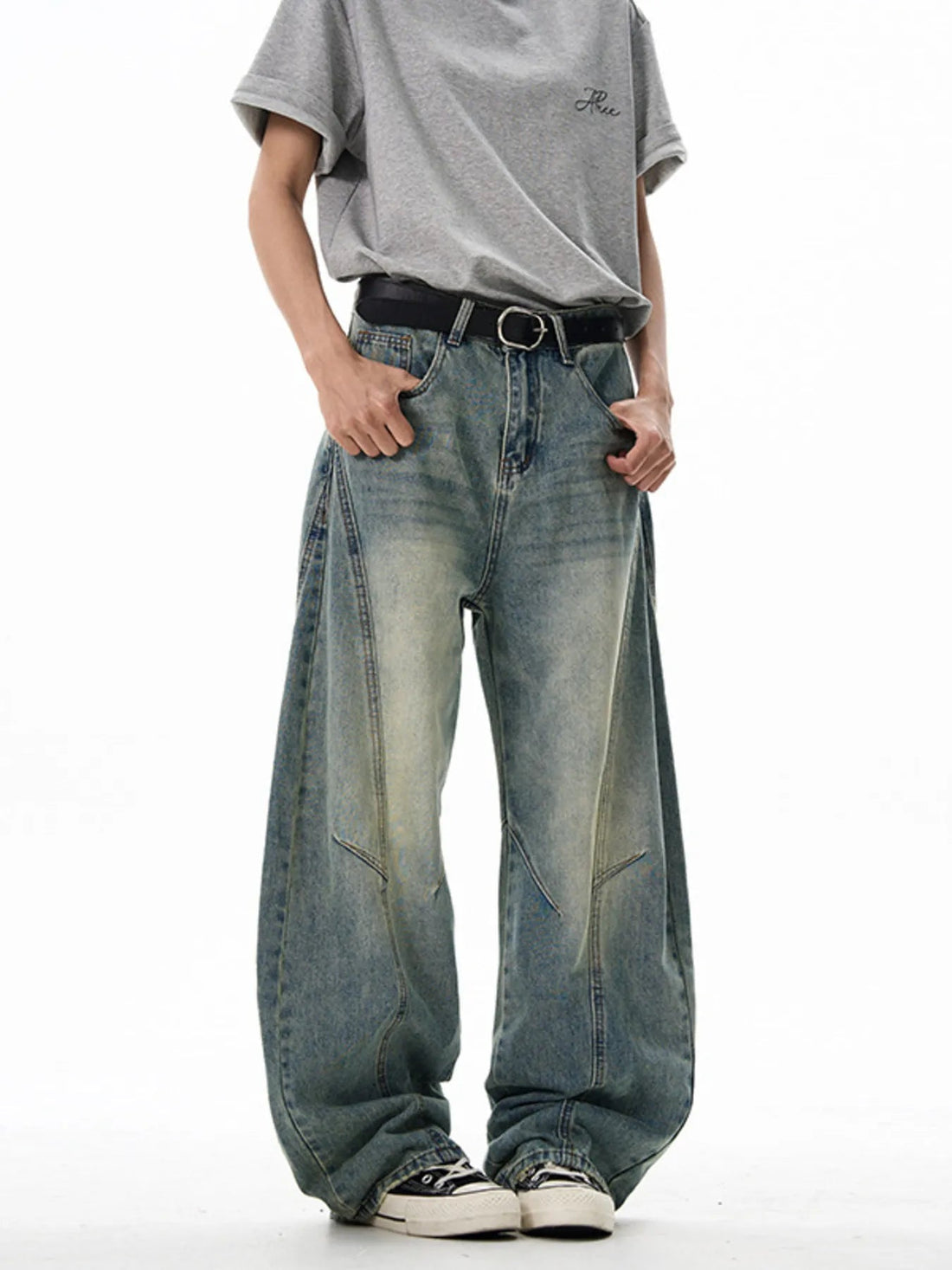Men's Vintage Wide Leg Jeans designed for comfort and style at Lookzlike