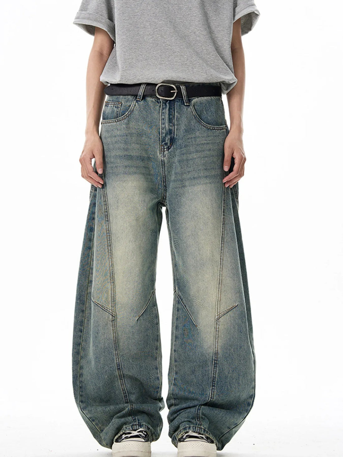 Men's Vintage Wide Leg Jeans designed for comfort and style at Lookzlike