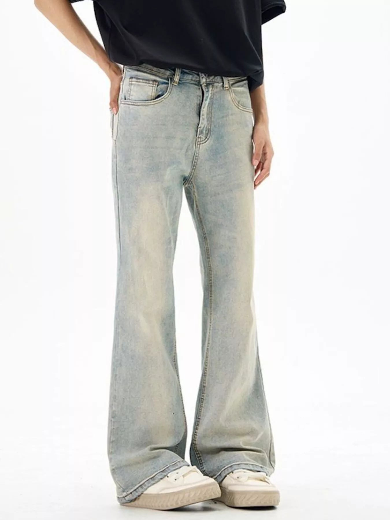 Men's Wash Flare Jeans designed for comfort and style at Lookzlike