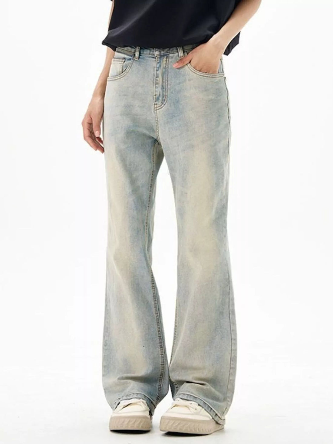 Men's Wash Flare Jeans designed for comfort and style at Lookzlike
