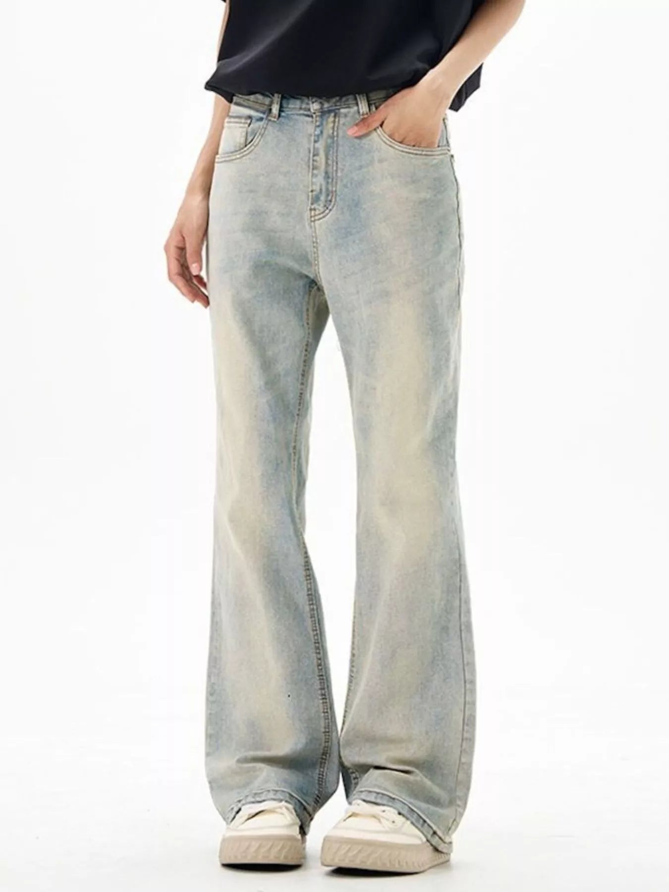 Men's Wash Flare Jeans designed for comfort and style at Lookzlike