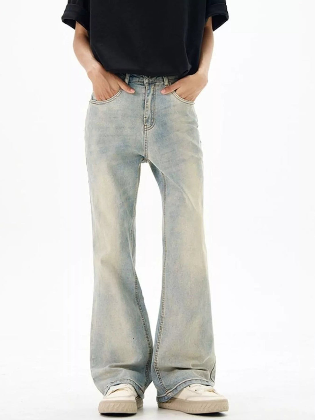 Men's Wash Flare Jeans designed for comfort and style at Lookzlike