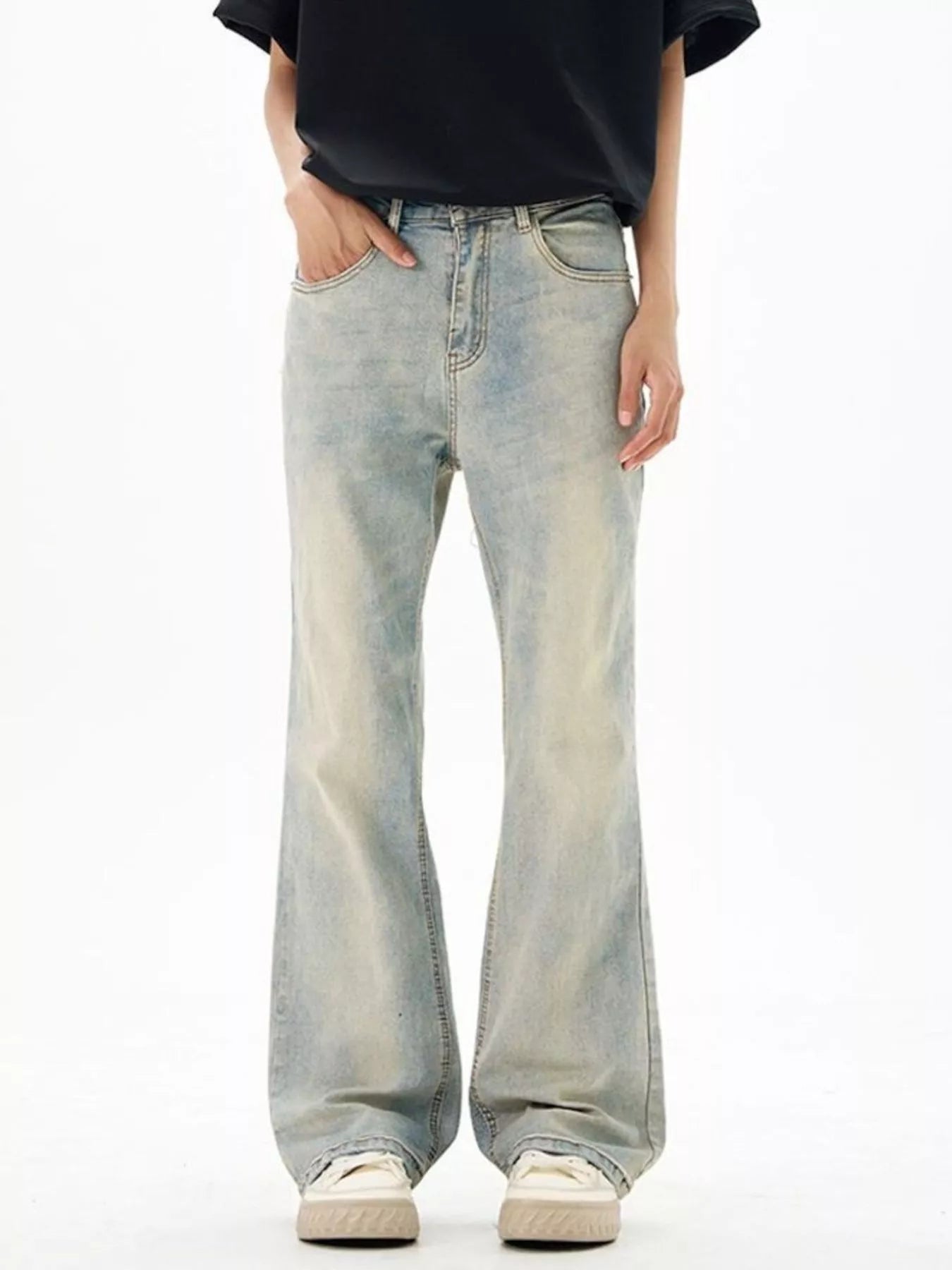 Men's Wash Flare Jeans designed for comfort and style at Lookzlike