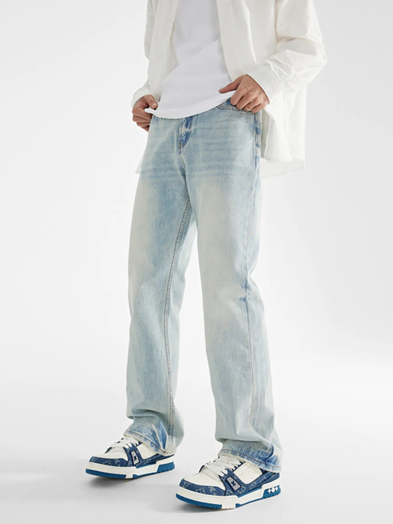 Men's Wash Loose Fit Jeans designed for comfort and style at Lookzlike