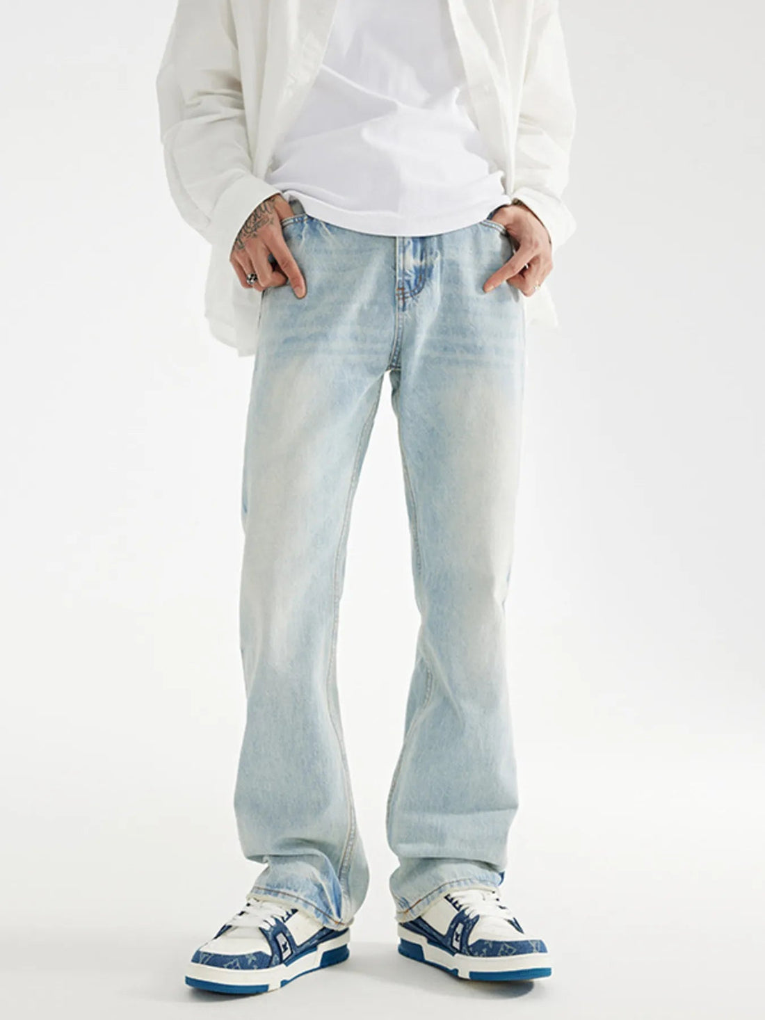 Men's Wash Loose Fit Jeans designed for comfort and style at Lookzlike