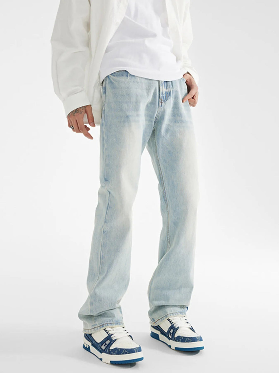 Men's Wash Loose Fit Jeans designed for comfort and style at Lookzlike