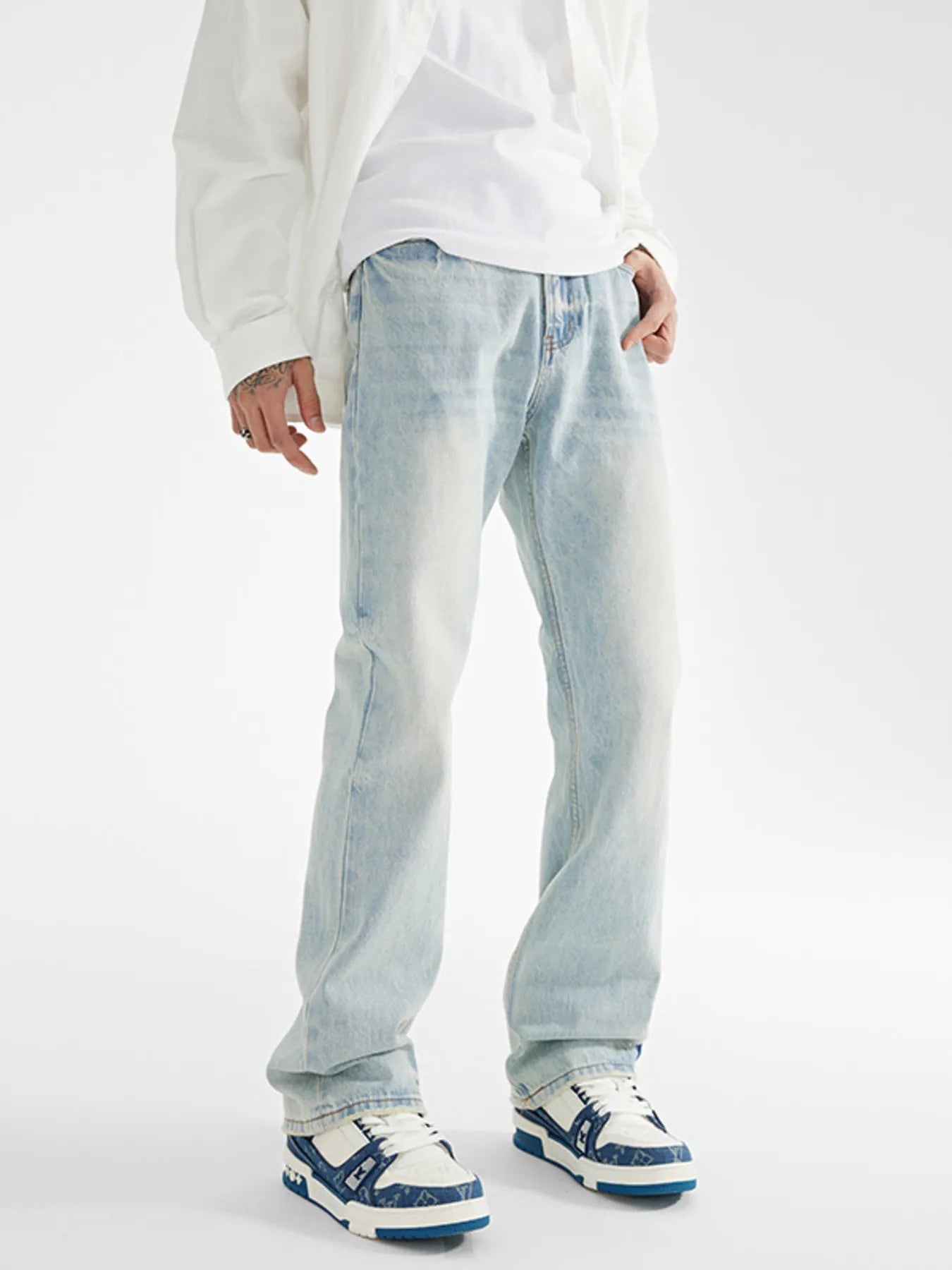 Men's Wash Loose Fit Jeans designed for comfort and style at Lookzlike