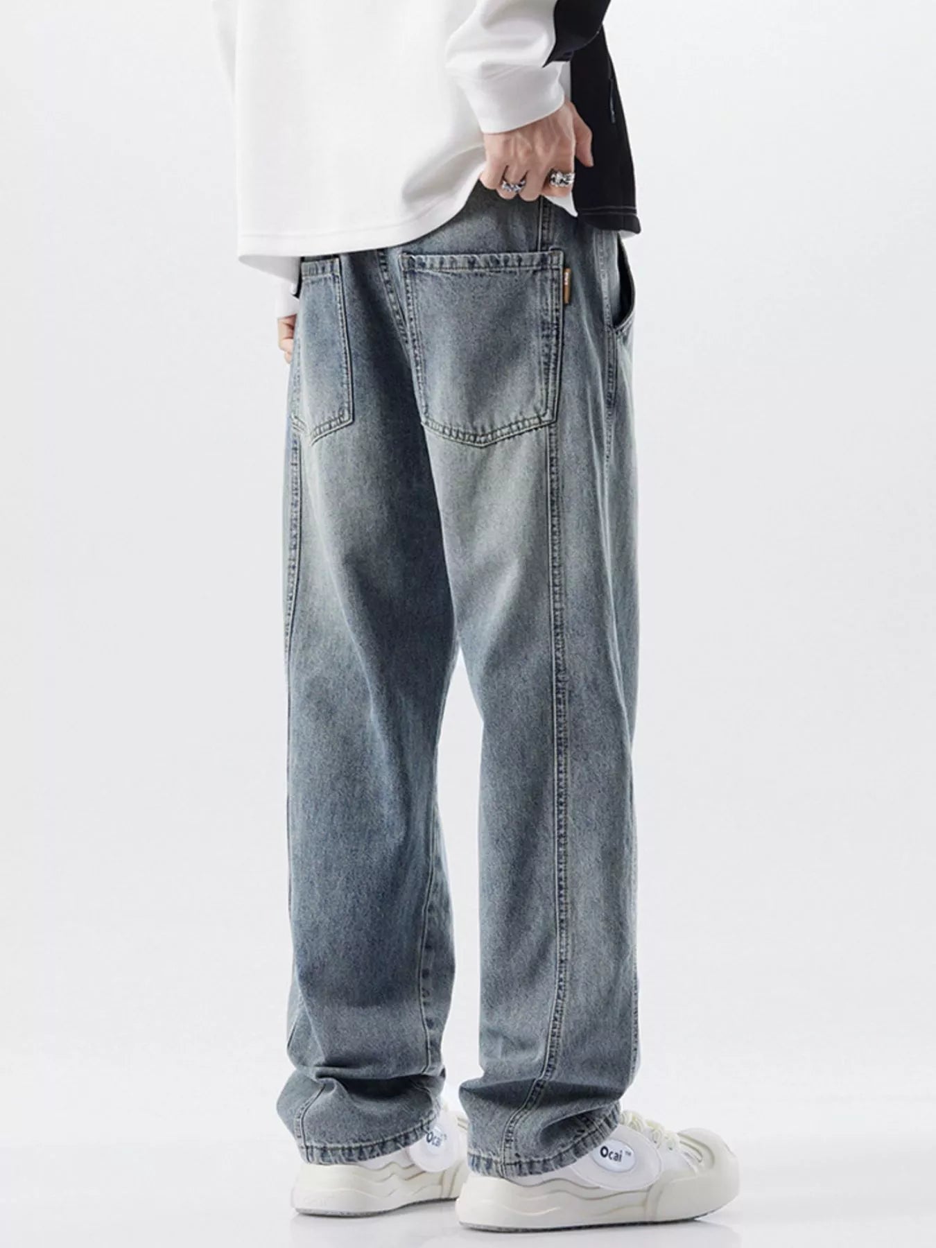 Men's Wash Relaxed Fit Jeans designed for comfort and style at Lookzlike