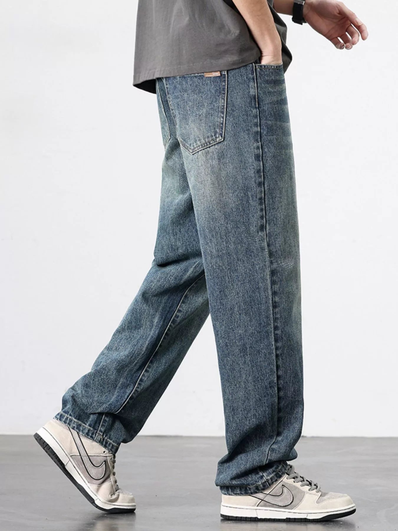 Men's Wash Relaxed Fit Jeans designed for comfort and style at Lookzlike