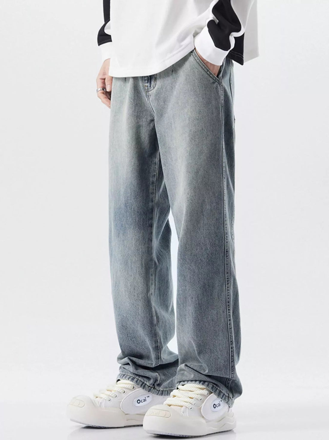 Men's Wash Relaxed Fit Jeans designed for comfort and style at Lookzlike