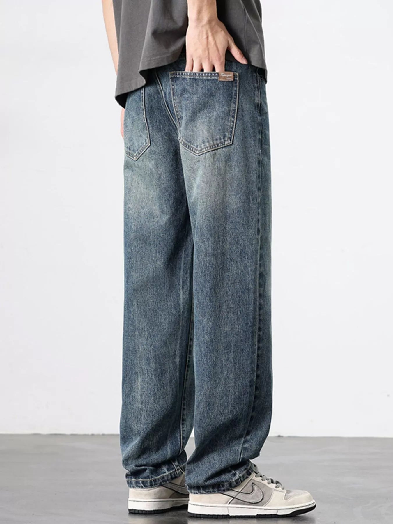 Men's Wash Relaxed Fit Jeans designed for comfort and style at Lookzlike