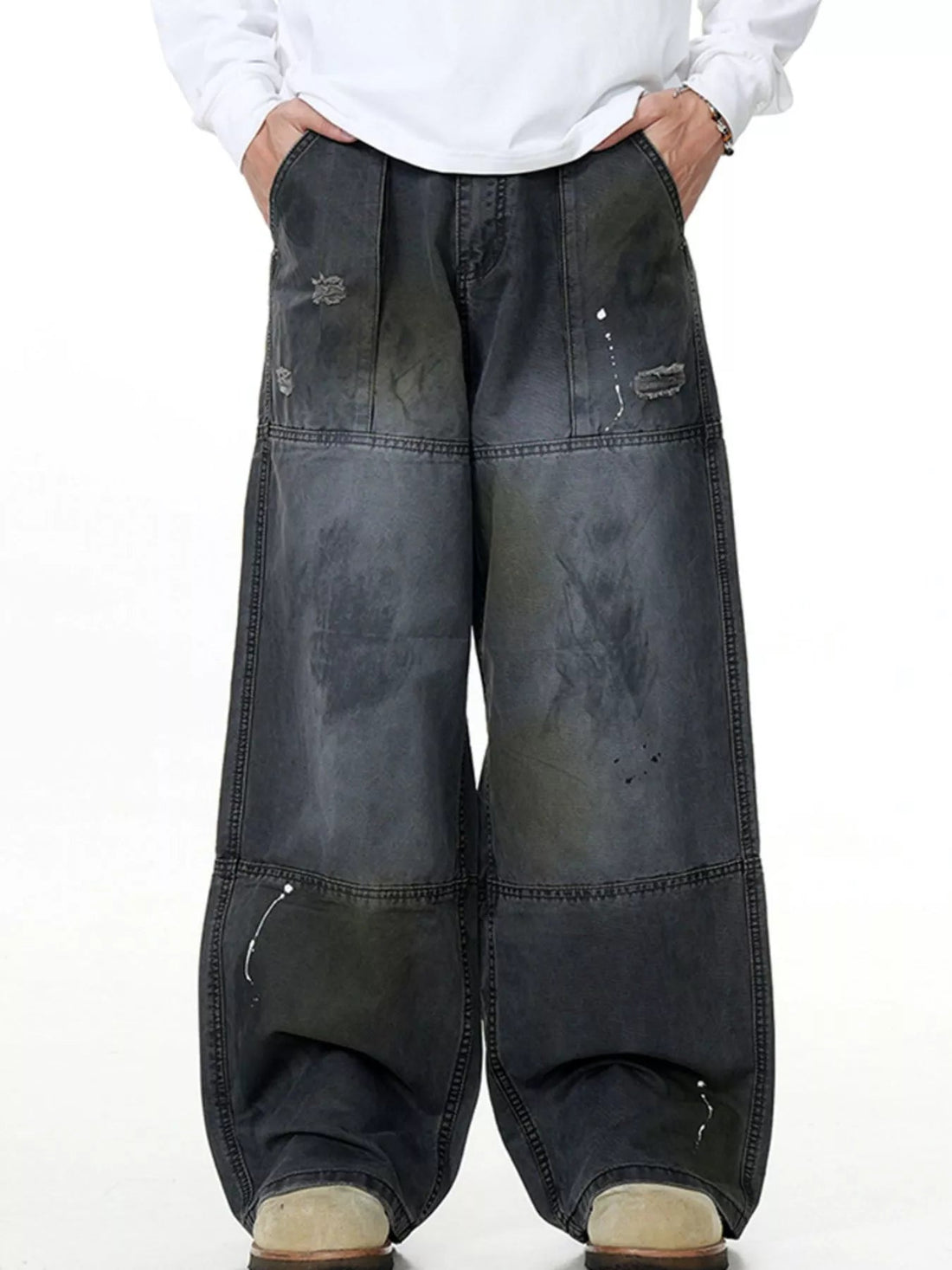 Men's Wash Wide Leg Jeans designed for comfort and style at Lookzlike