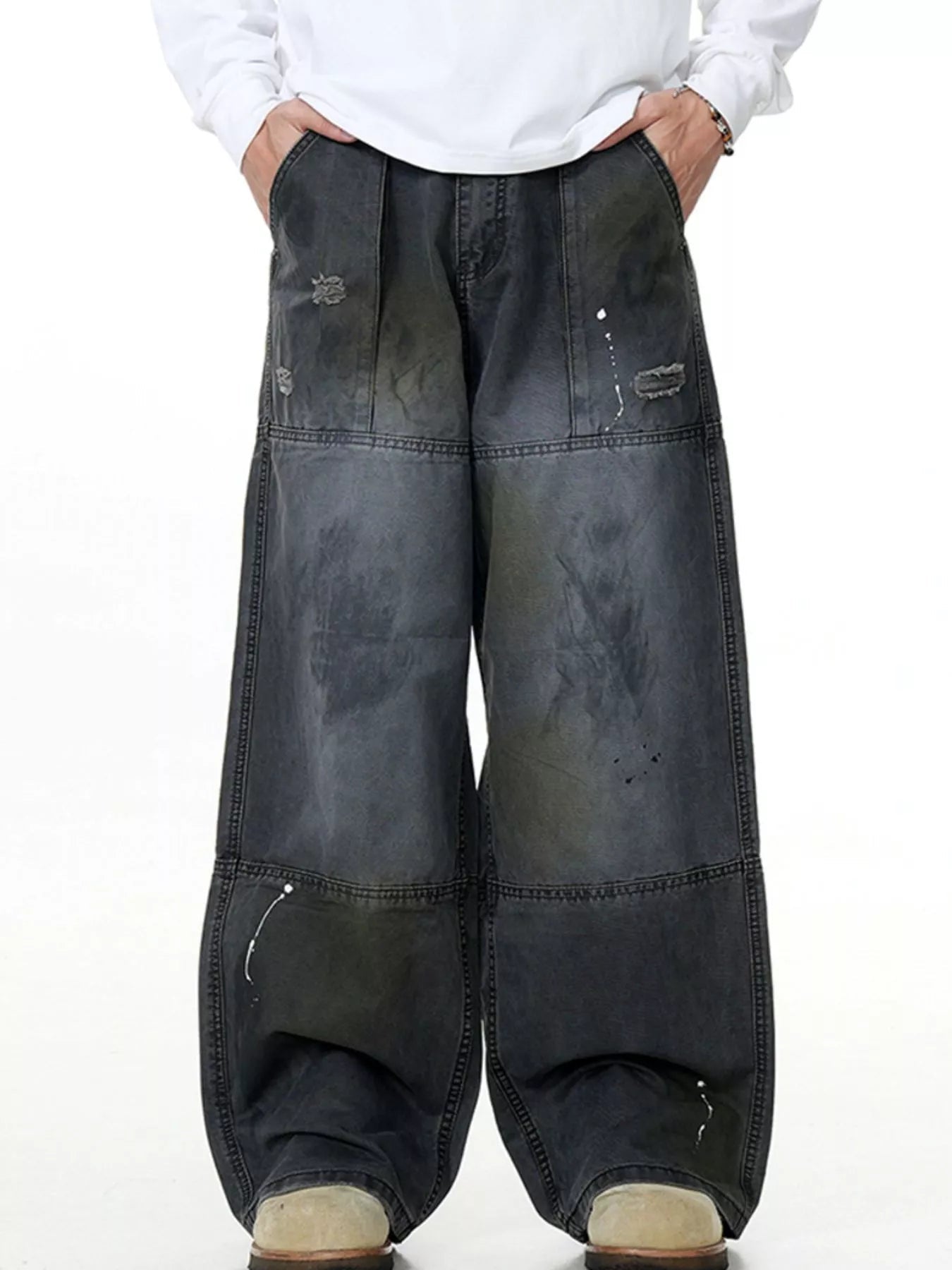 Men's Wash Wide Leg Jeans designed for comfort and style at Lookzlike
